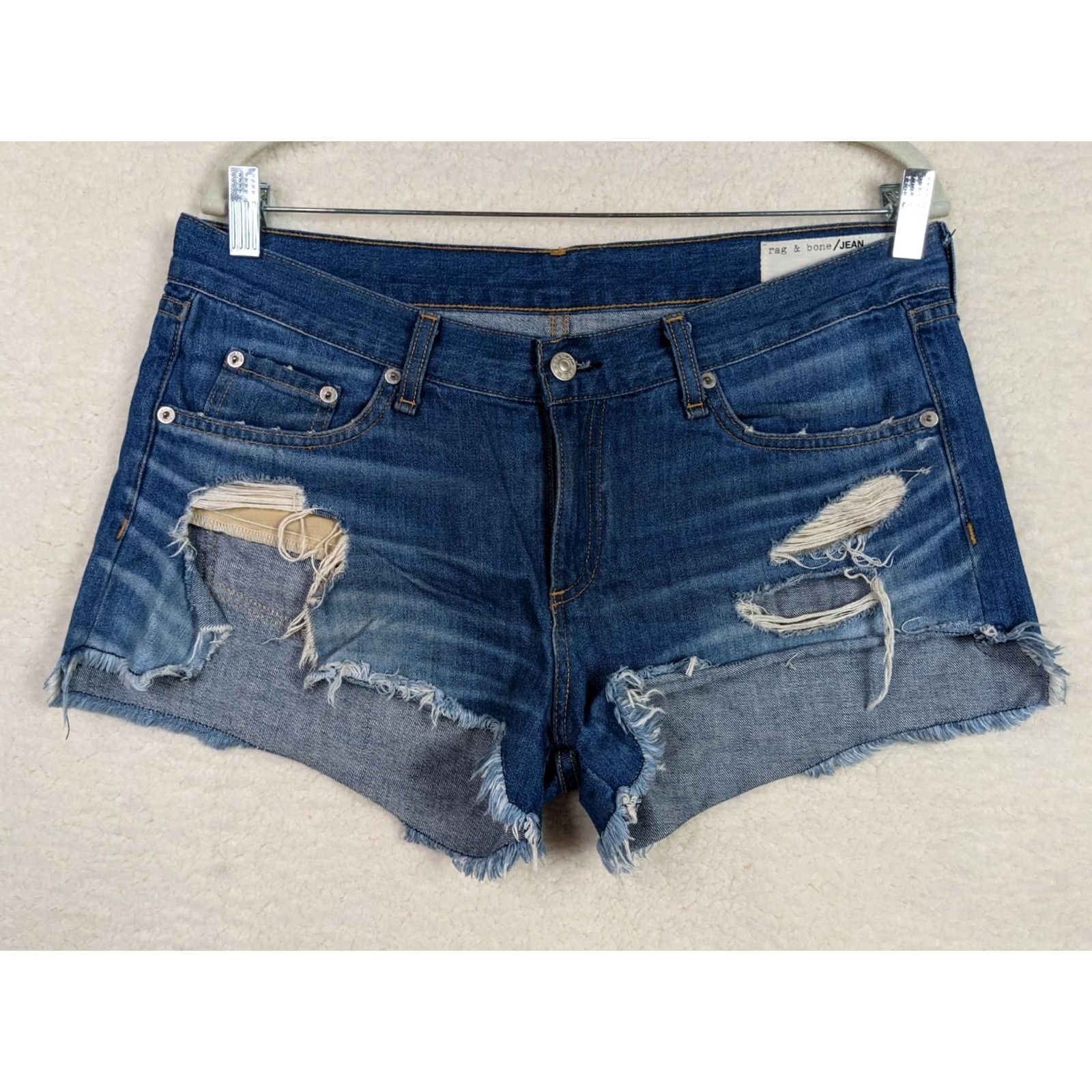 Rag & Bone Rag & Bone Denim Cutoff Shorts Distressed Freeport Med Wash Womens Size 29 - Excellent Condition Size 29" - 2 Thumbnail