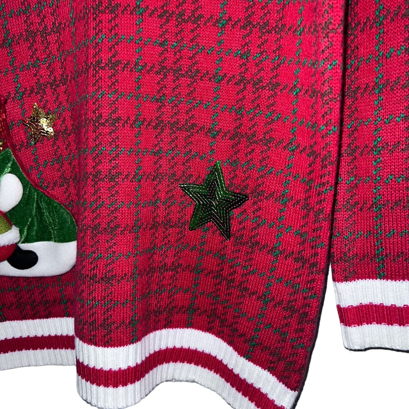 Other Joyland Long Sleeve Varsity Ugly Christmas Sweater Santa LG Size M / US 6-8 / IT 42-44 - 8 Thumbnail