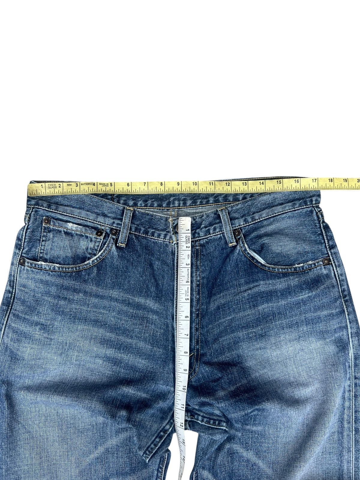 Levi's 2006 Levi’s 503 Leather Patch Distressed Faded Denim Jeans Size US 34 / EU 50 - 2 Thumbnail