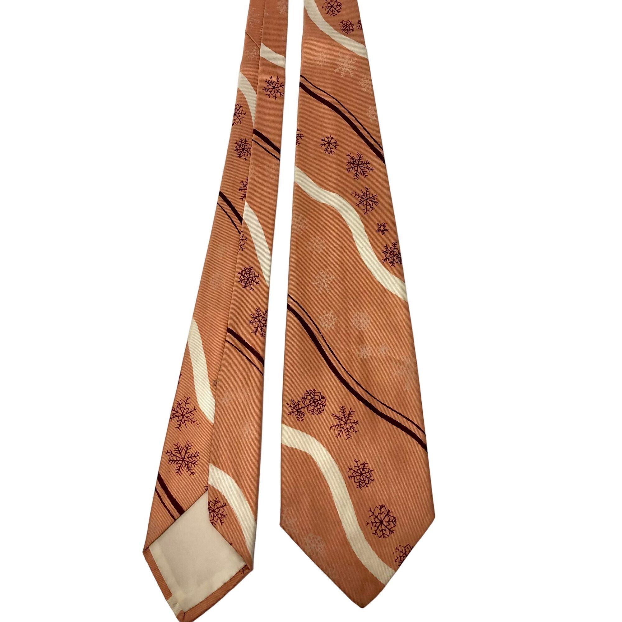 Other Vtg Pink ATOMIC SNOWFLAKE Silk Necktie Christmas Tie Size ONE SIZE - 3 Thumbnail