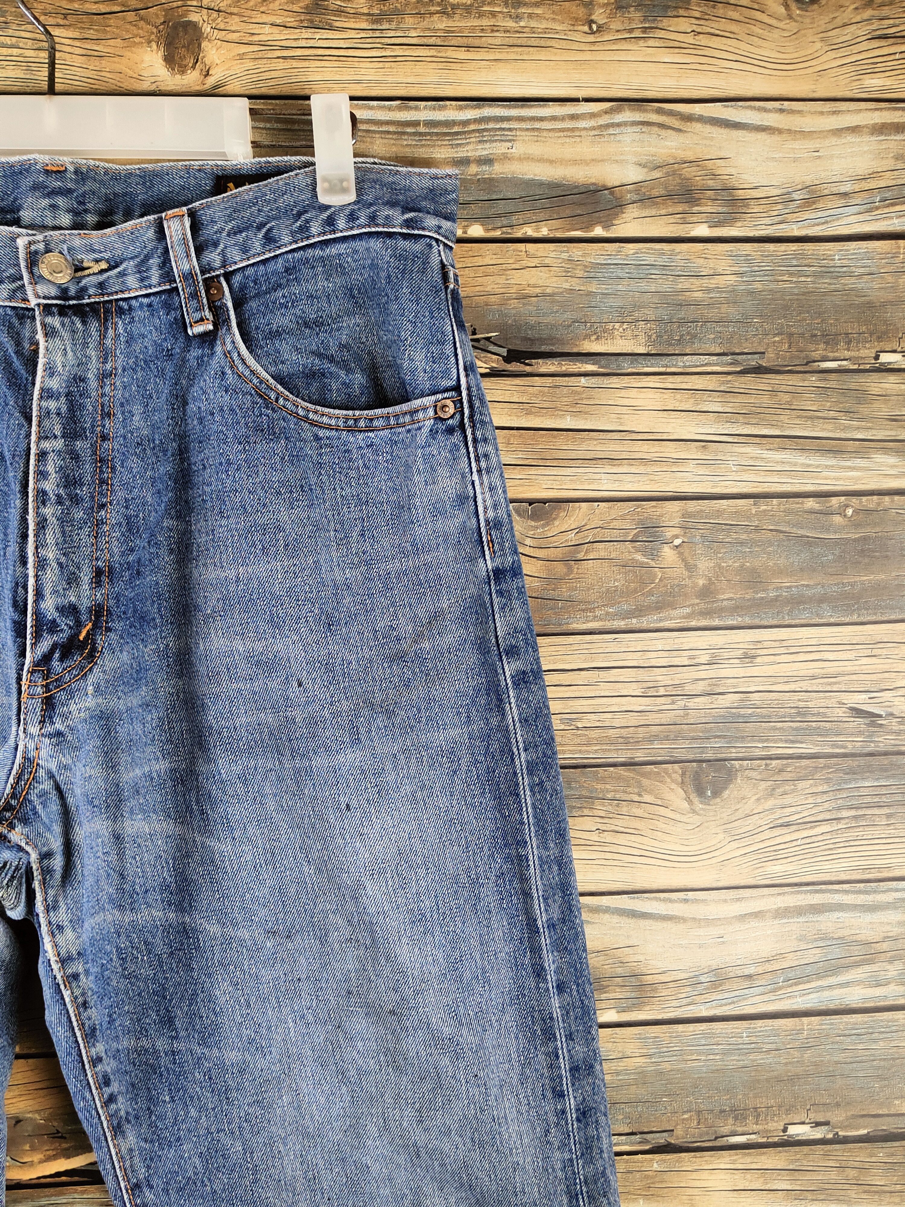 Japanese Brand Bobson Blue Distressed Ripped Jeans #S2886 Size US 33 - 5 Thumbnail