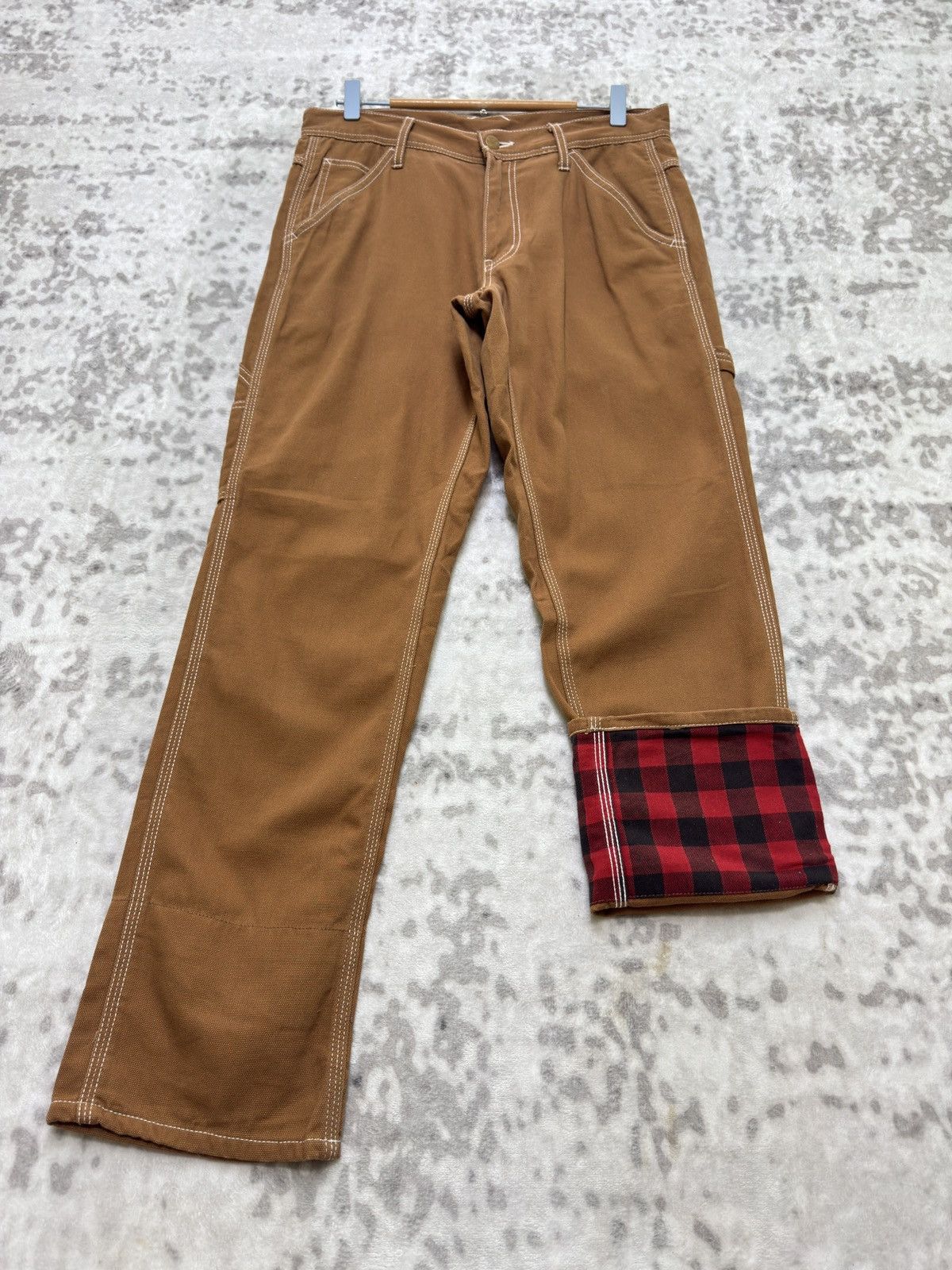 Vintage Vintage Smith’s Carpenter Brown Plaid Lined Workwear Fit Size US 31 - 1 Thumbnail