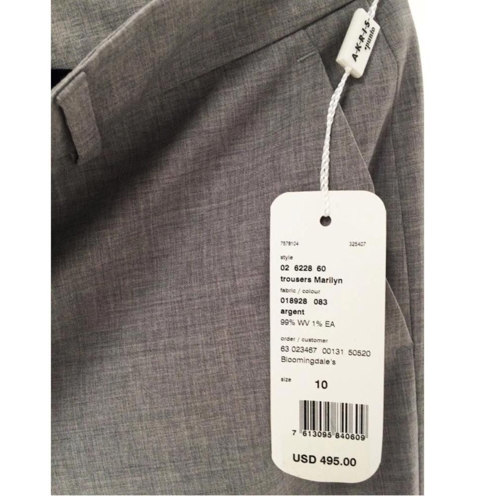Designer Akris Punto Grey Flare Pants Size 32" / US 10 / IT 46 - 6 Thumbnail