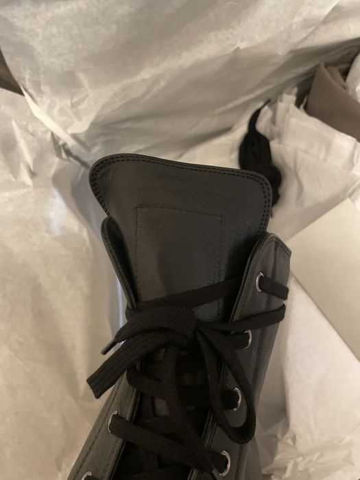 Rick Owens LEATHER MEGA BUMPER SNEAKS BLACK FW23 LUXOR | Grailed