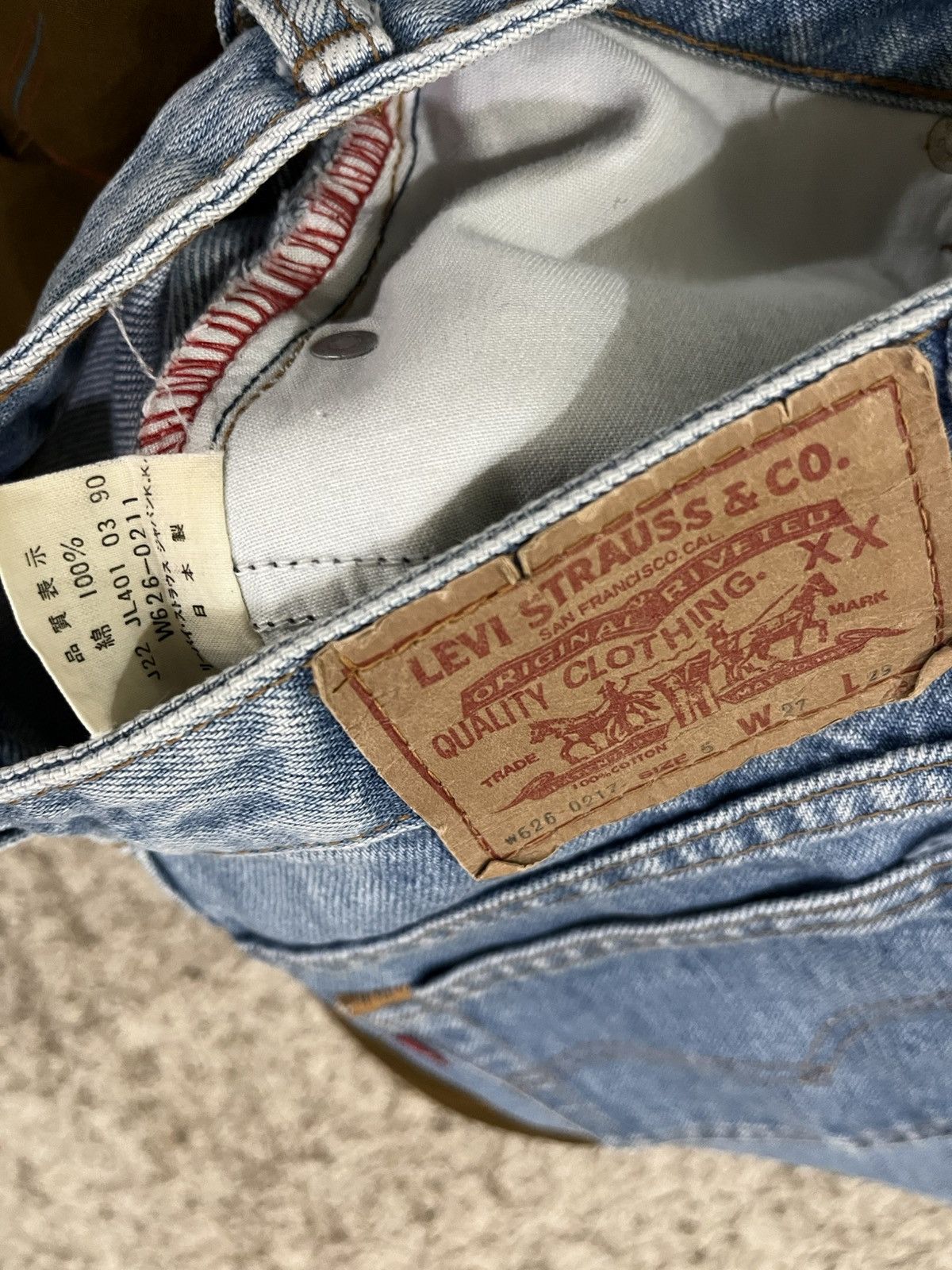 Levi's 🔥 VINTAGE 1990 LEVI’S W626 BLUE JAPAN DENIM Size 23" - 5 Thumbnail