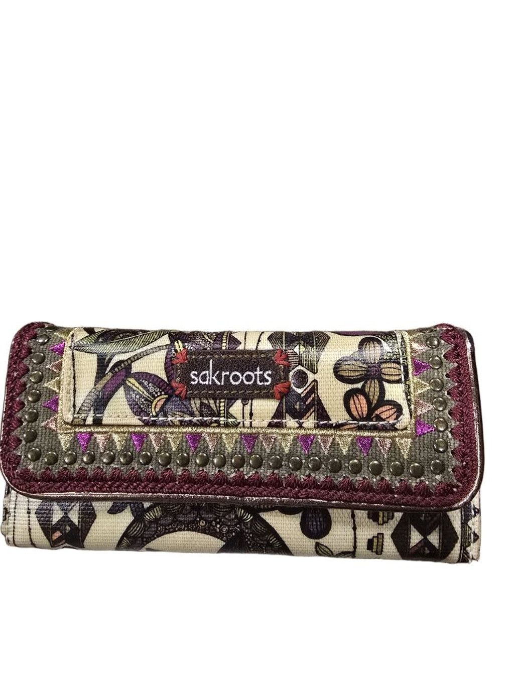 Other Women's Sakroots Artist Circle Wallet Beige Purple Pattern Size ONE SIZE - 1 Thumbnail
