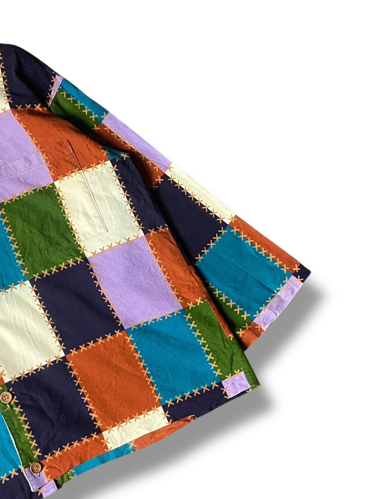 Japanese Brand STUDIO OVO designed By Emilio Patchwork Cardigan (139) Size US S / EU 44-46 / 1 - 5 Thumbnail