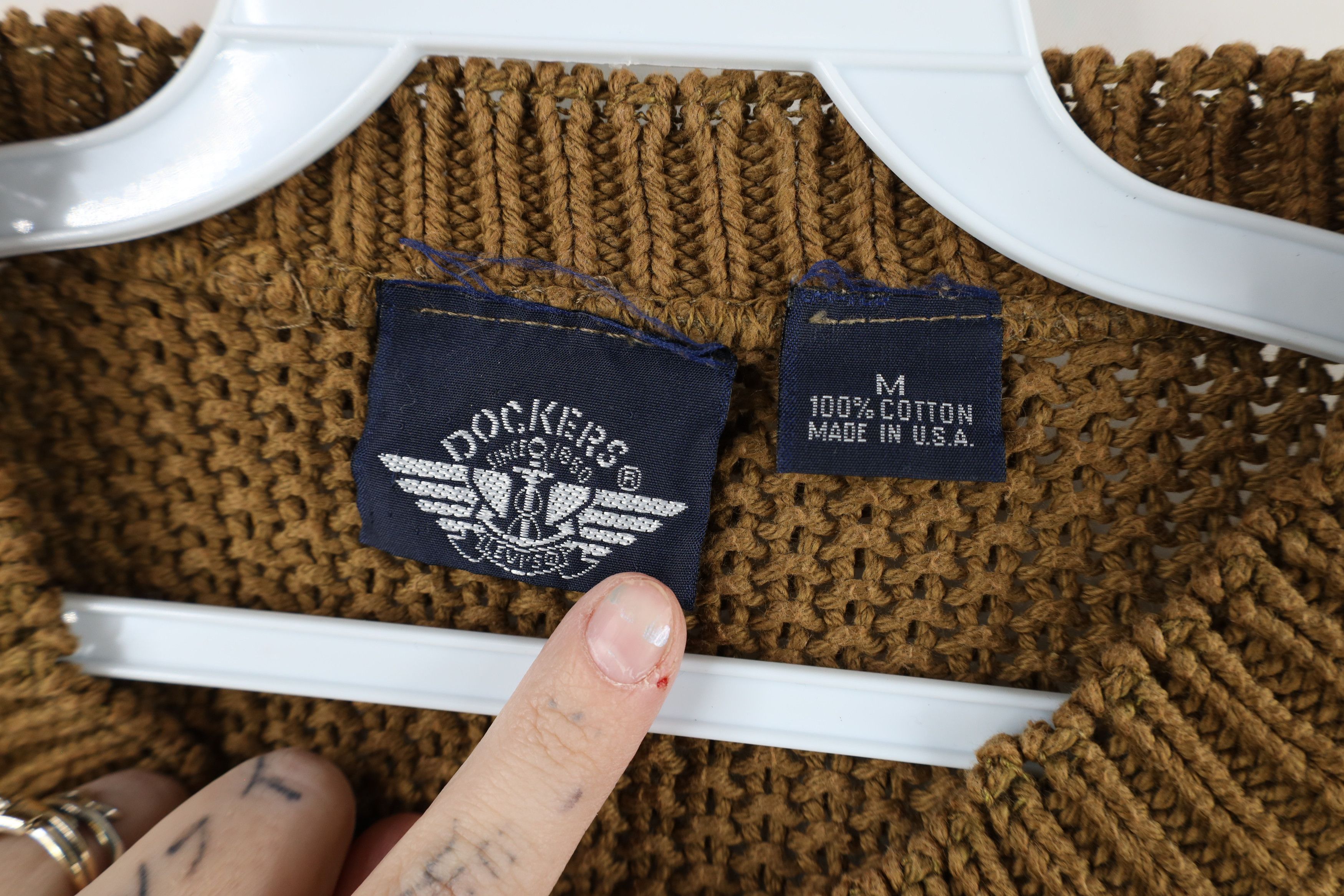 Dockers × Vintage Vintage 90s Dockers Heavyweight Thermal Knit Sweater USA Size US M / EU 48-50 / 2 - 6 Thumbnail
