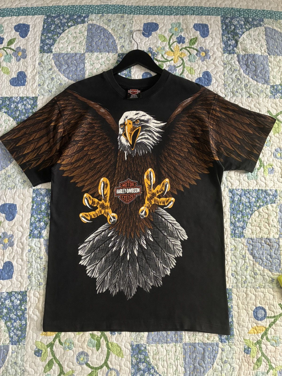 Harley Davidson Rare Vintage 1993 Harley-Davidson Eagle (AOP) T-shirt Size US M / EU 48-50 / 2 - 1 Thumbnail