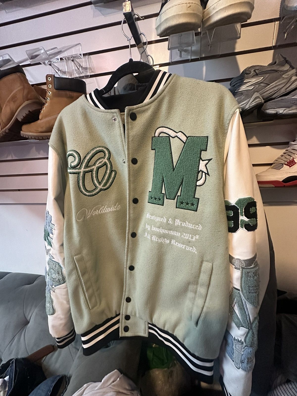 Boohoo Green Varsity Jacket Size US M / EU 48-50 / 2 - 1 Thumbnail