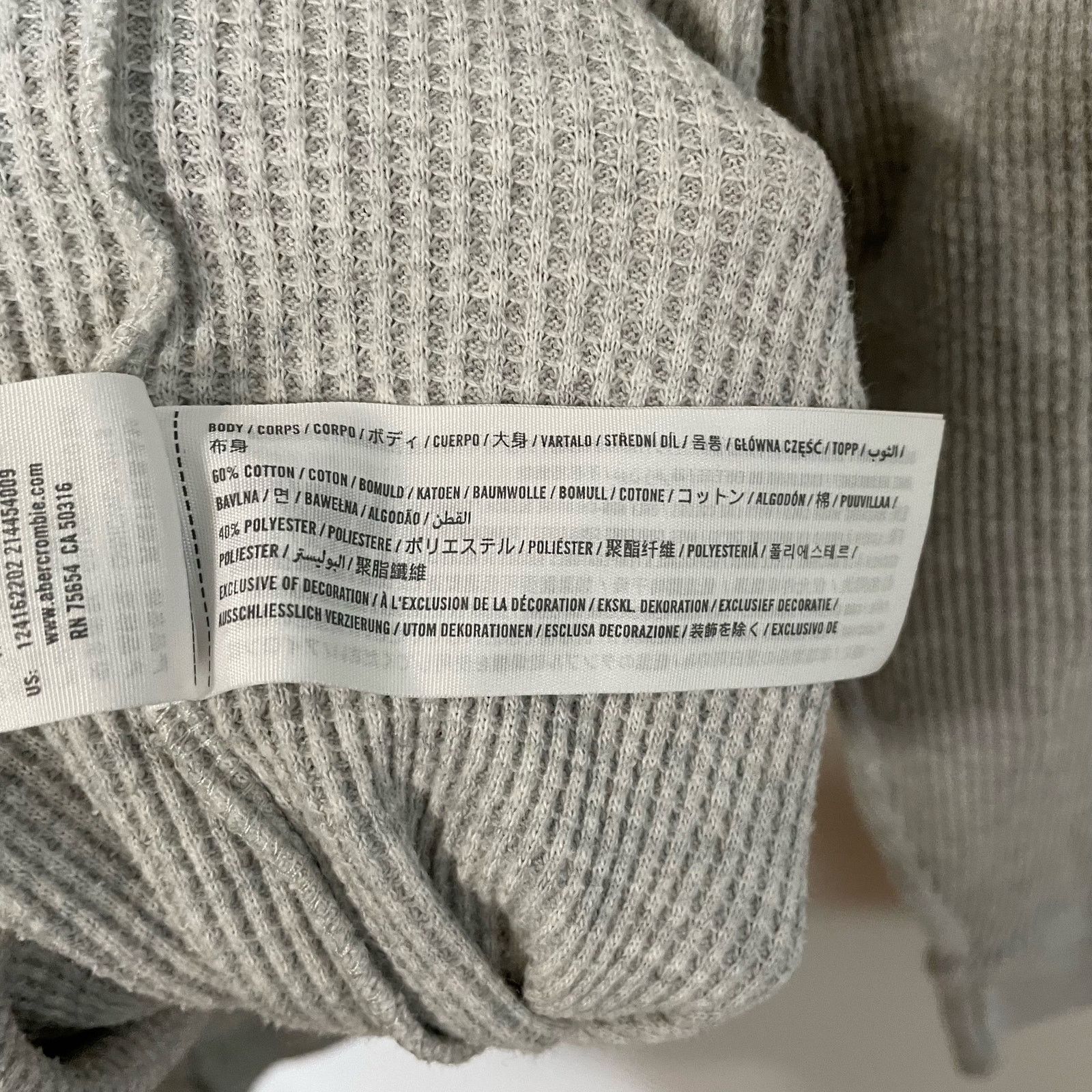 Abercrombie & Fitch Abercrombie & Fitch Grey Sweater XS Waffle Knit Long Sleeve Size XS / US 0-2 / IT 36-38 - 5 Thumbnail