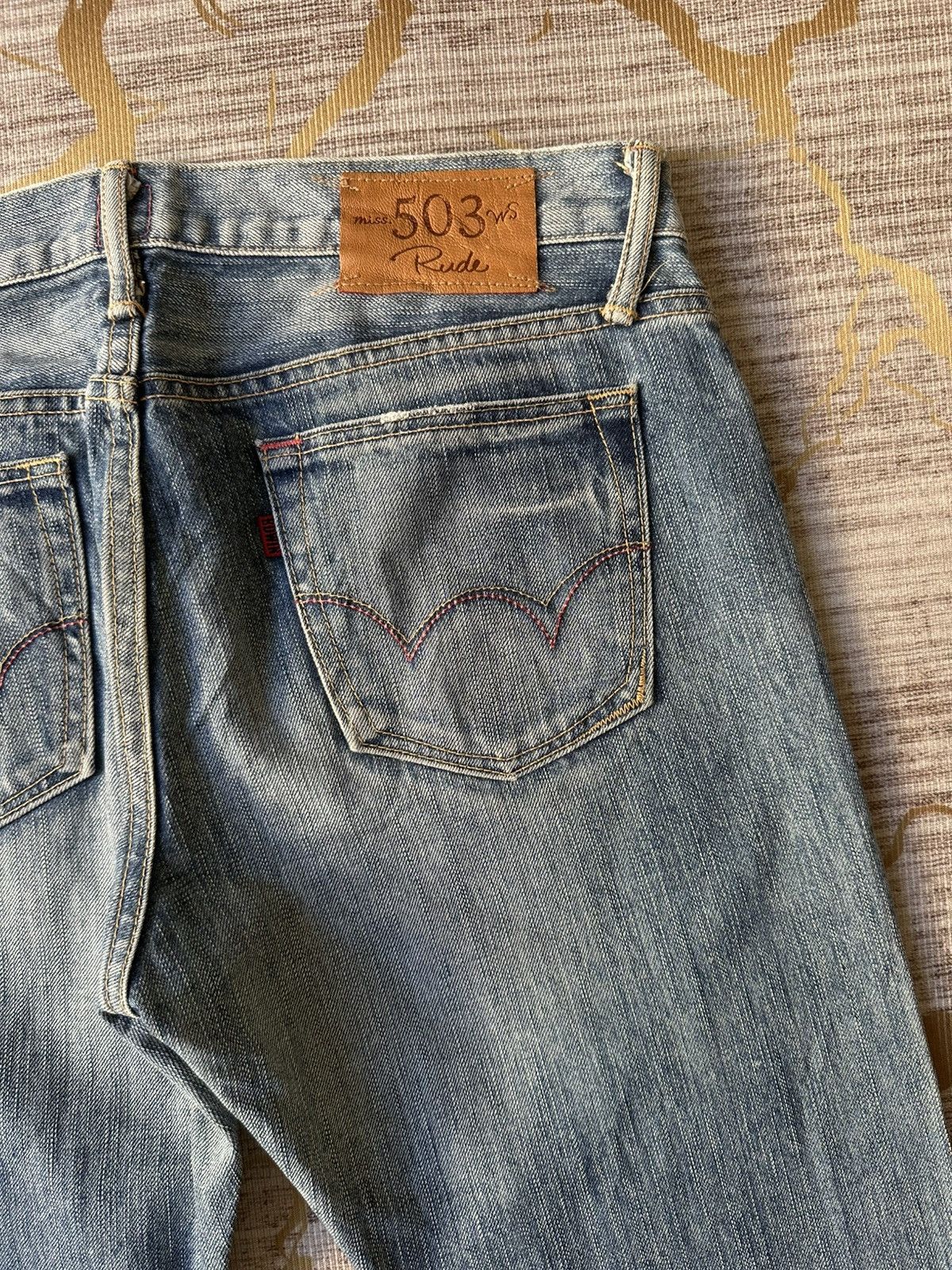 If Six Was Nine FLARE Edwin Miss 503 Rude Distressed Denim Size 30" / US 8 / IT 44 - 17 Thumbnail