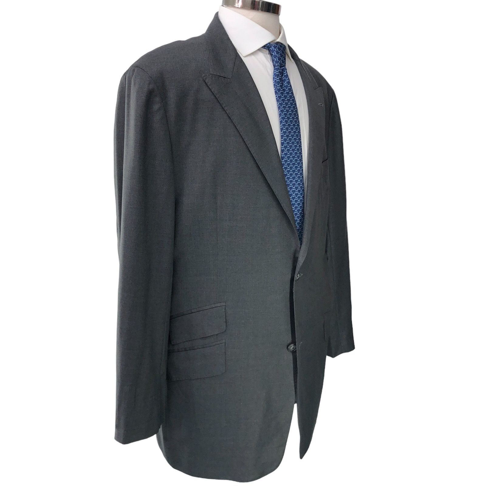 Other Elevee Mens Size 44L Bespoke Sport Coat Blazer Jacket Gray Size 44L - 10 Thumbnail