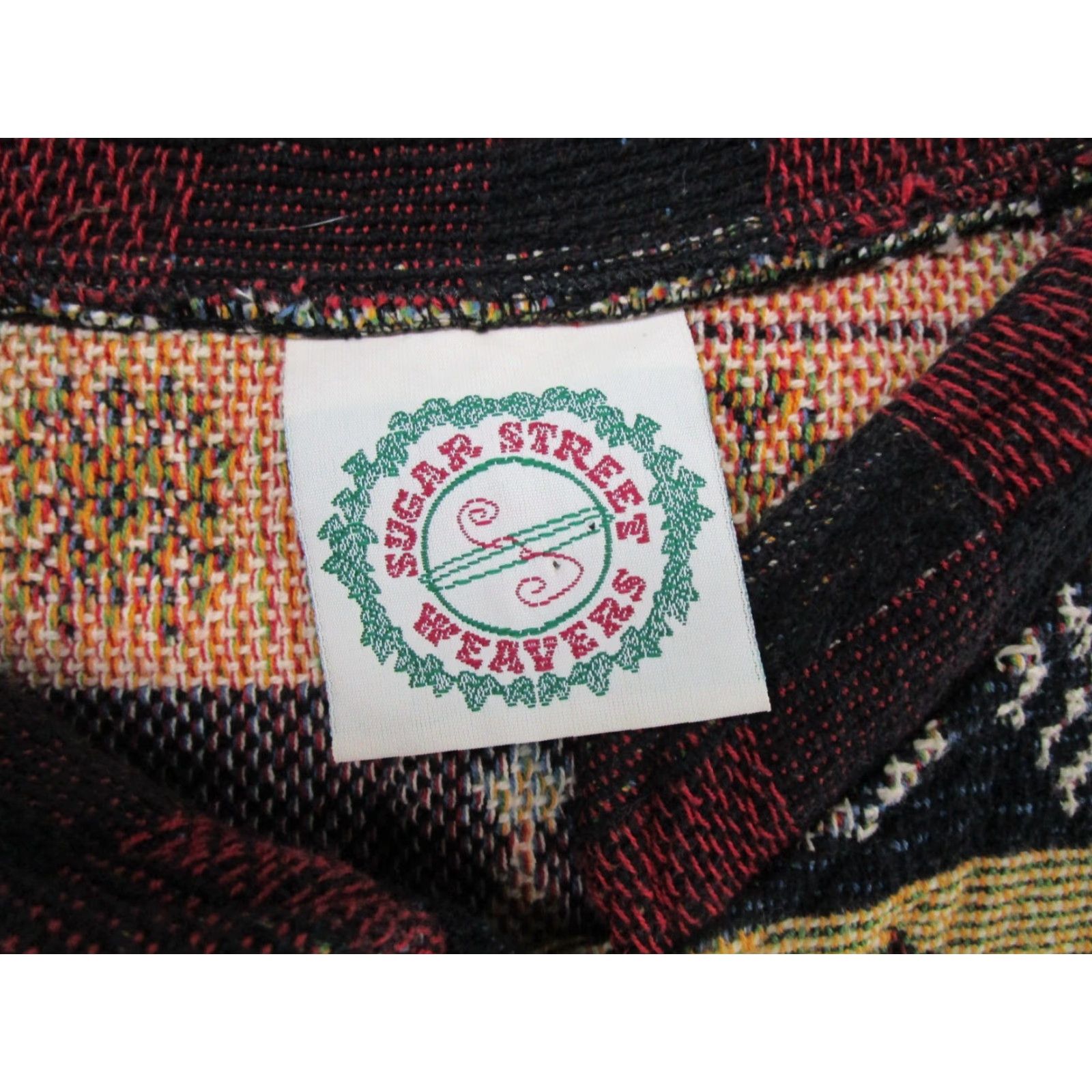 Sugar VTG Weavers Cardigan Sweater One Size Round Neck Long Sleeve Multicolor Cotton Christmas Santa Pockets Graphic Print Button Womens Size ONE SIZE - 2 Thumbnail