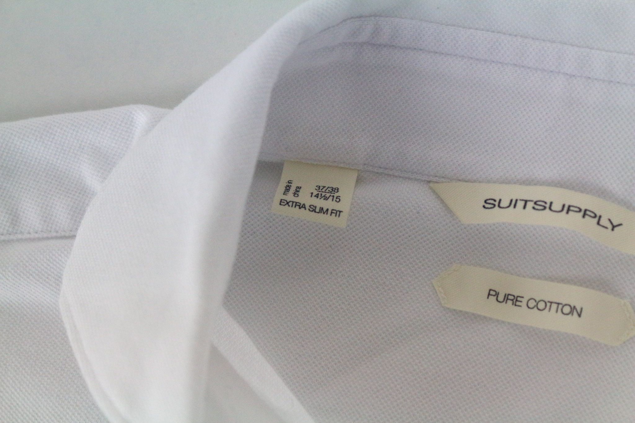 Suitsupply 37/38/14 1/2/15 Extra Slim White Cotton Polo 72677 Size 38R - 5 Thumbnail