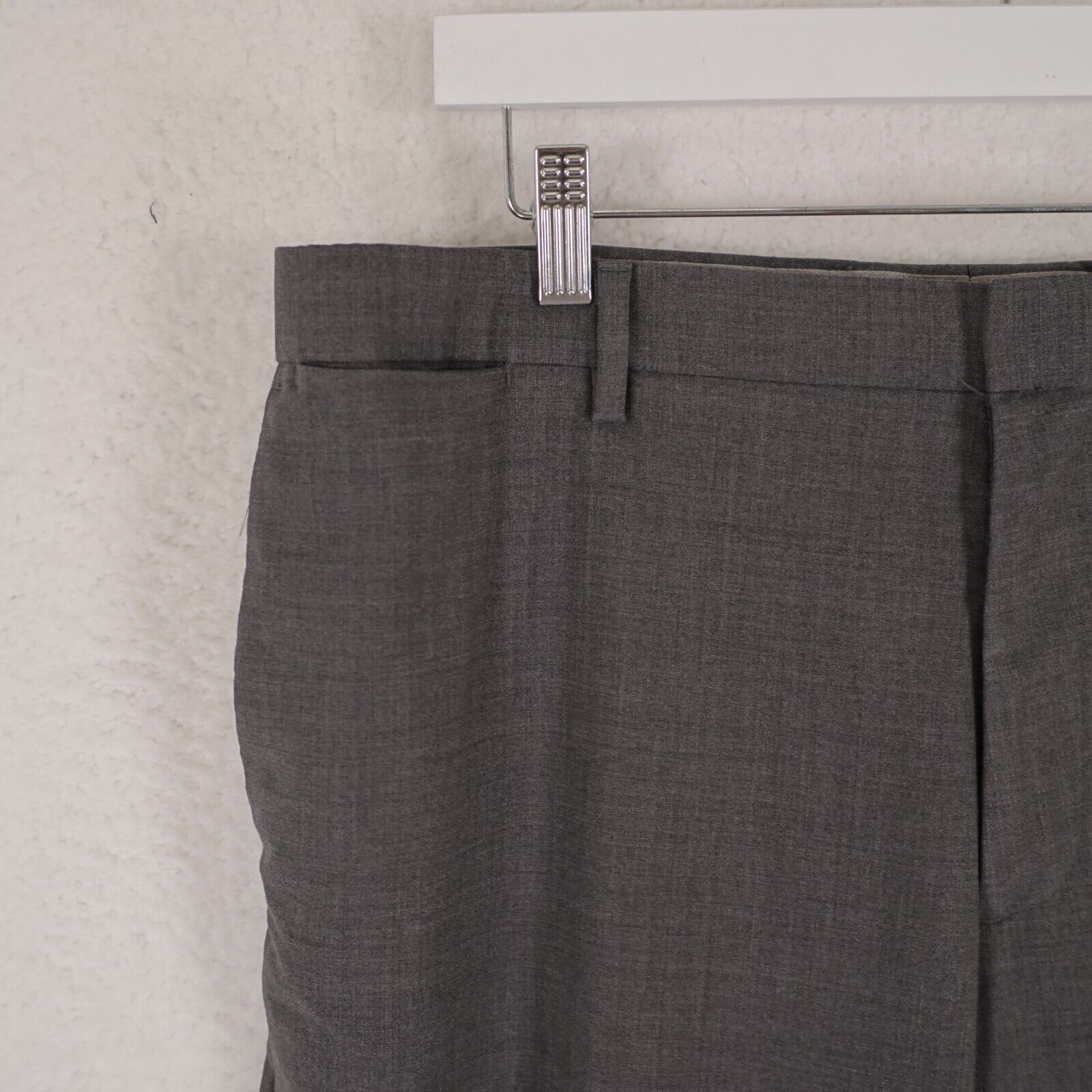 Banana Republic Banana Republic Wool Gray Flat Front Mid Rise Dress Pants 35 Size 34R - 2 Thumbnail