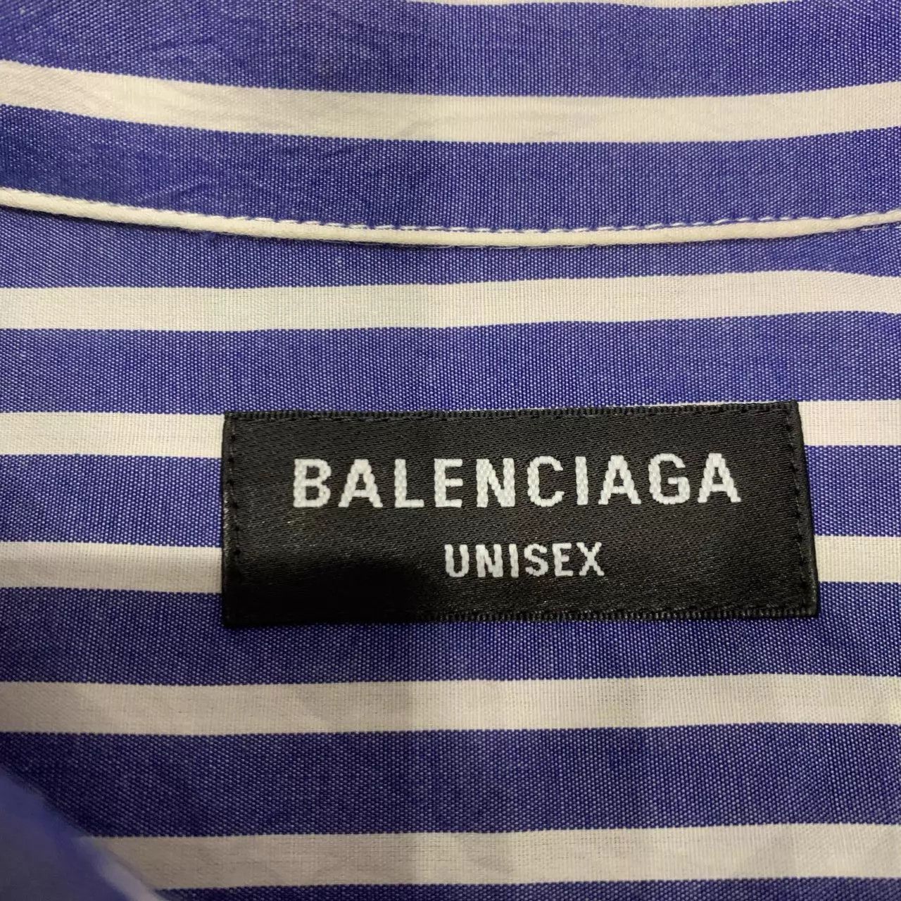 Balenciaga BALENCIAGA Blue Striped Lock Embroidery Shirt 37 (95% New) Size US XS / EU 42 / 0 - 6 Thumbnail