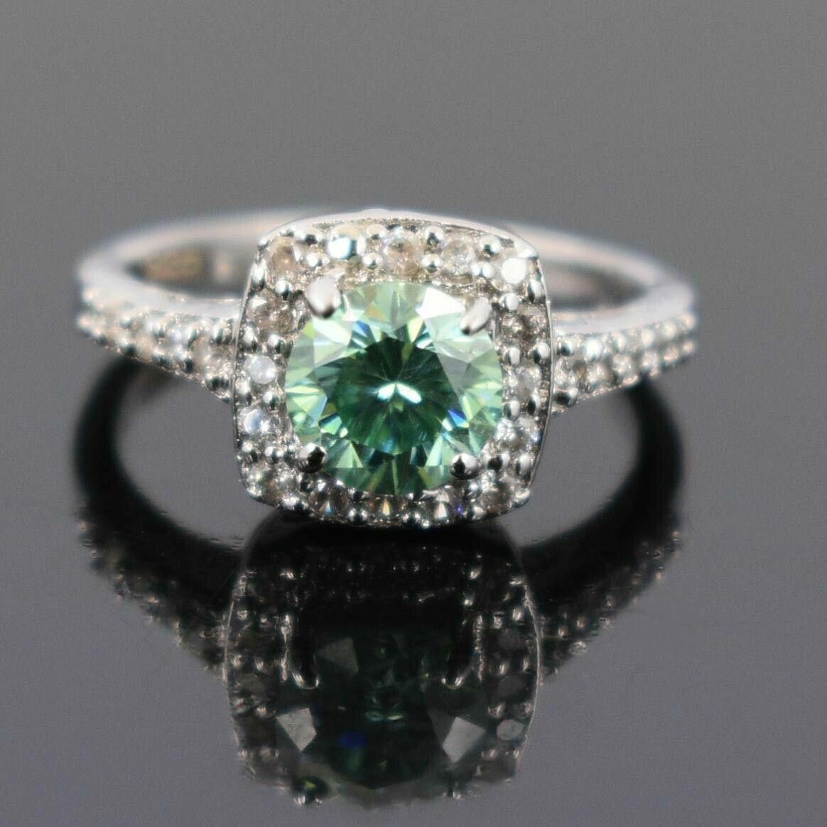 Handmade Hand Made Sterling Silver Blue Diamond Pave Ring 1.20 Cts Size ONE SIZE - 2 Thumbnail