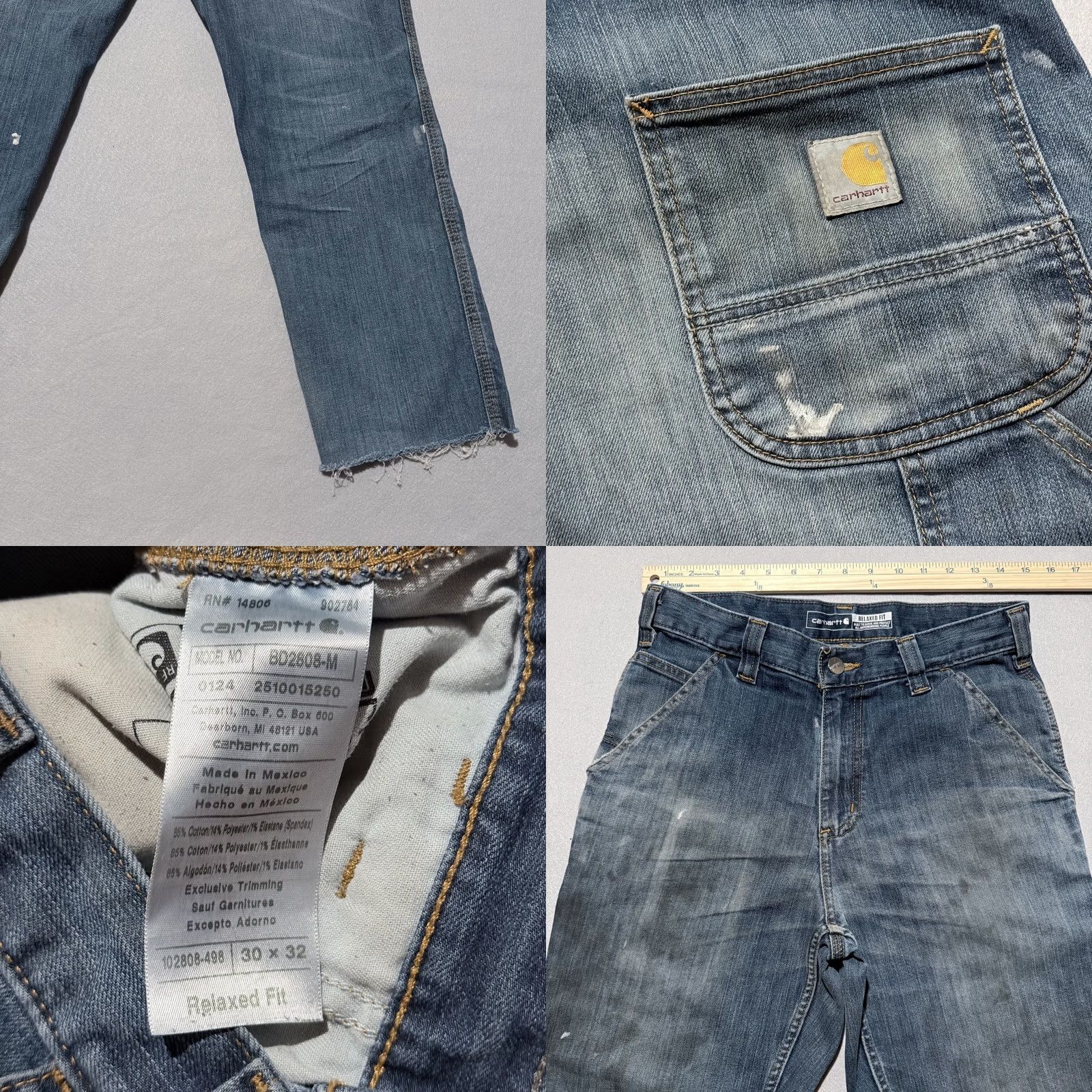Carhartt Carhartt Jeans Men Blue Denim Stretch Relaxed 5-Pocket 30x25.5 Modern City Rise Mid Frayed Denim Jeans Men Size US 30 / EU 46 - 8 Thumbnail