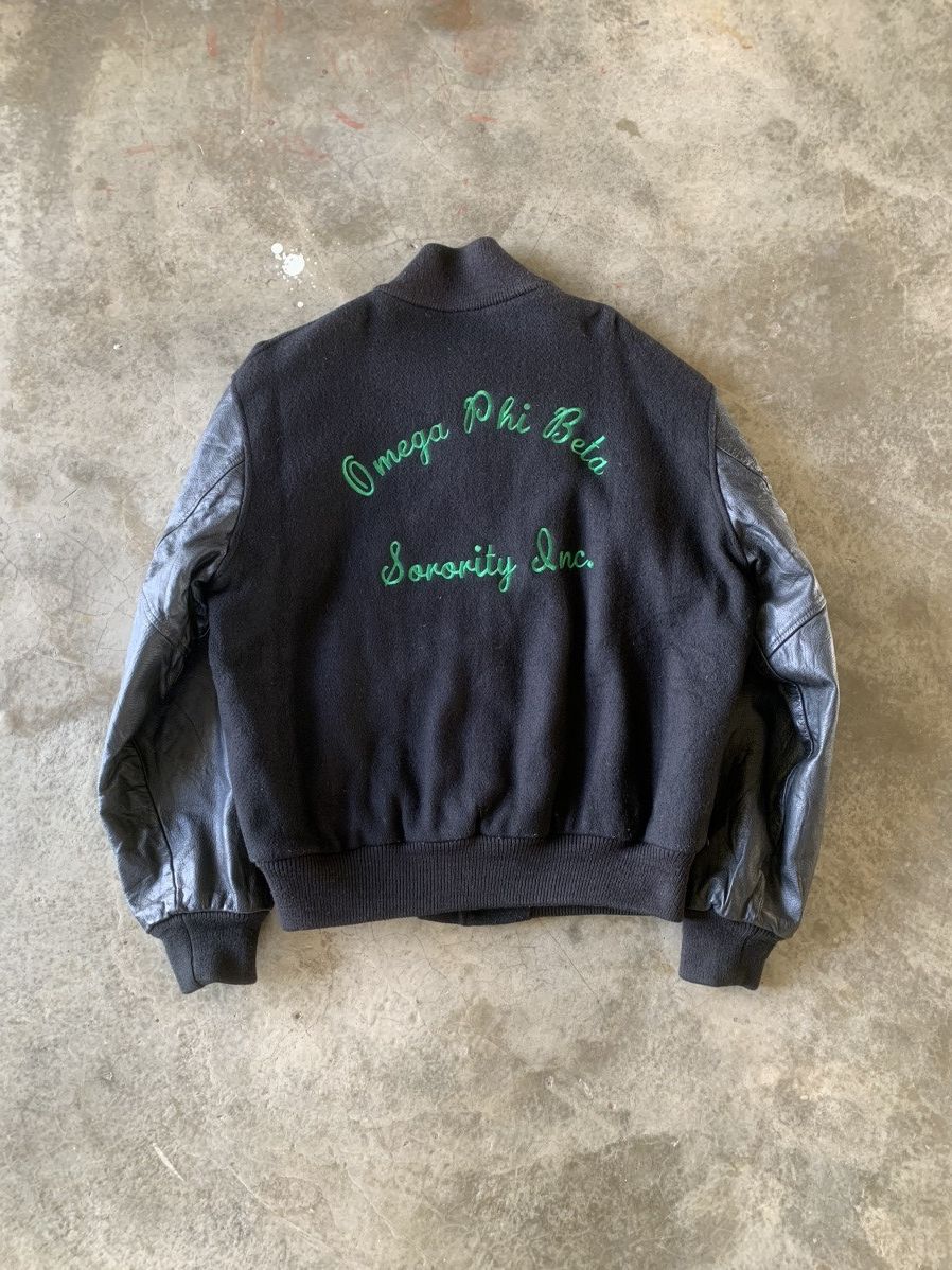 Vintage Vintage 1970’s Omega Phi Beta Sorority inc Varsity Jacket Size US L / EU 52-54 / 3 - 8 Thumbnail