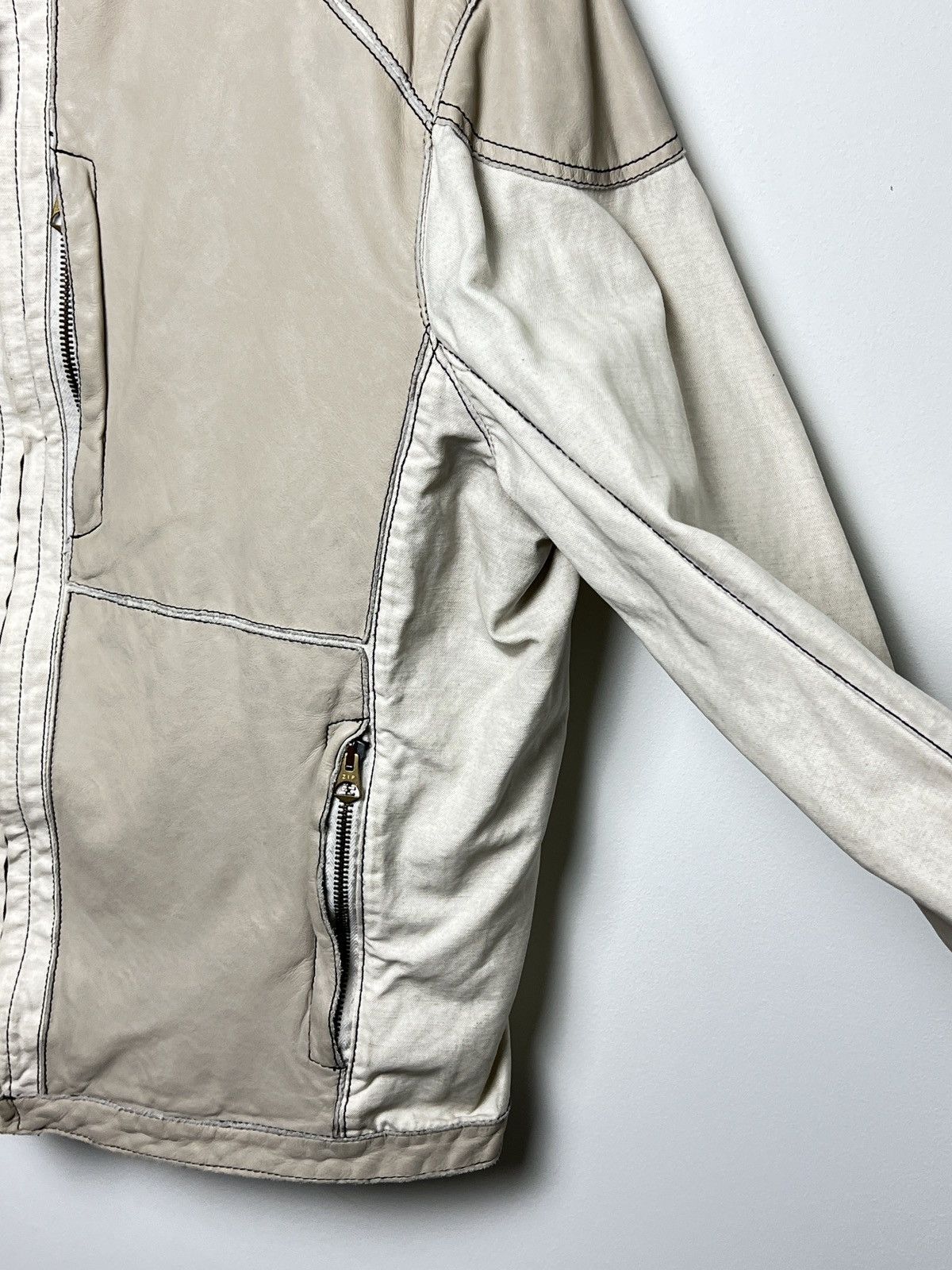 Giorgio Armani armani y2k archive leather panelled moto jacket Size US L / EU 52-54 / 3 - 8 Thumbnail