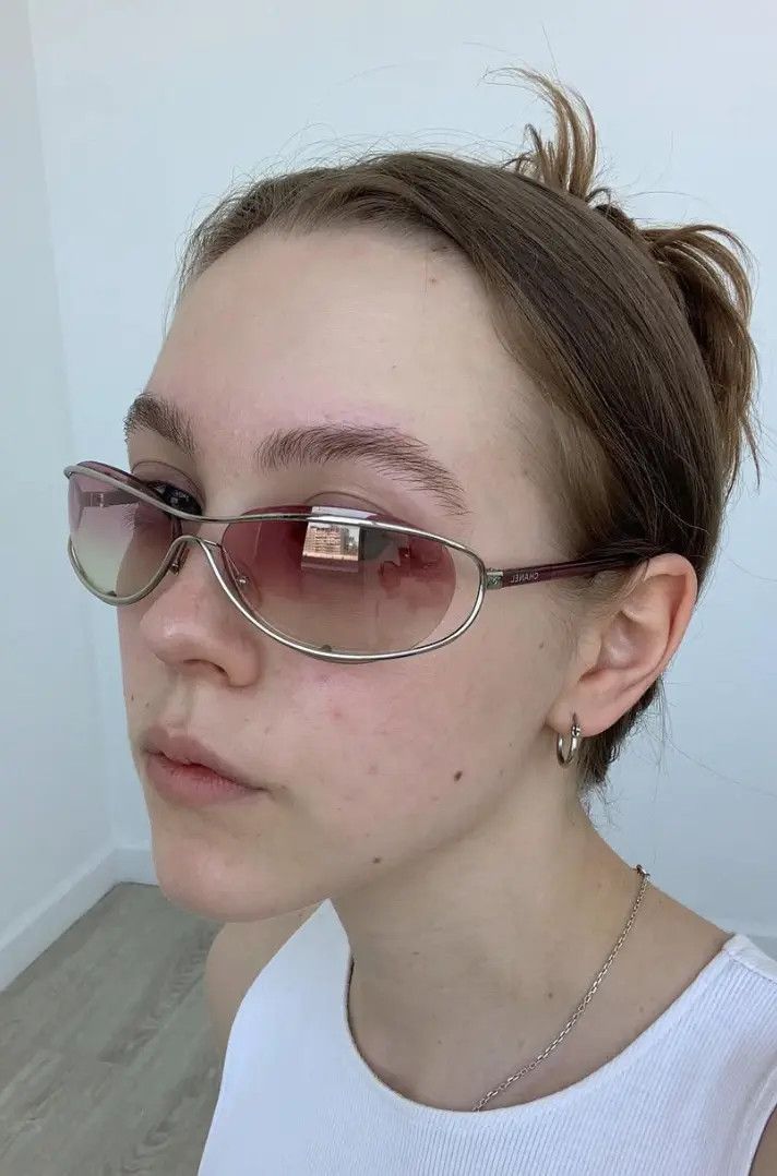 Chanel CHANEL Sunglasses 4020 Rimless Rhinestone 4017 Shields Size ONE SIZE - 4 Thumbnail