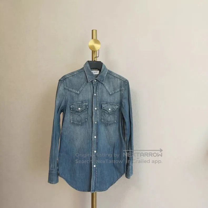 Yves Saint Laurent YSL Classic Denim Button-Up Shirt. Size US S / EU 44-46 / 1 - 1 Thumbnail