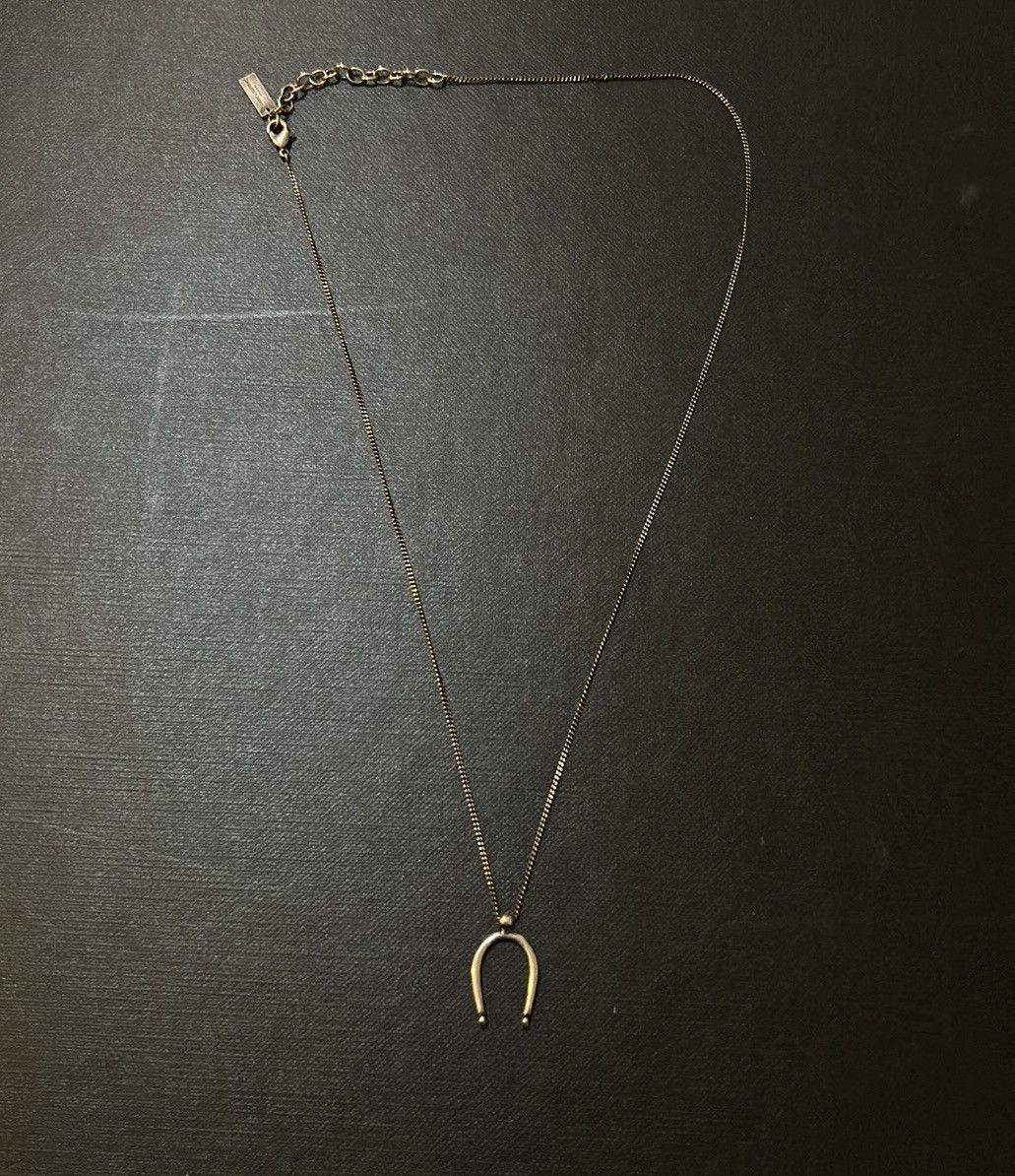 Saint Laurent Paris Saint Laurent Small Horse Necklace Brass Metal Argent Oxyde Size ONE SIZE - 2 Thumbnail