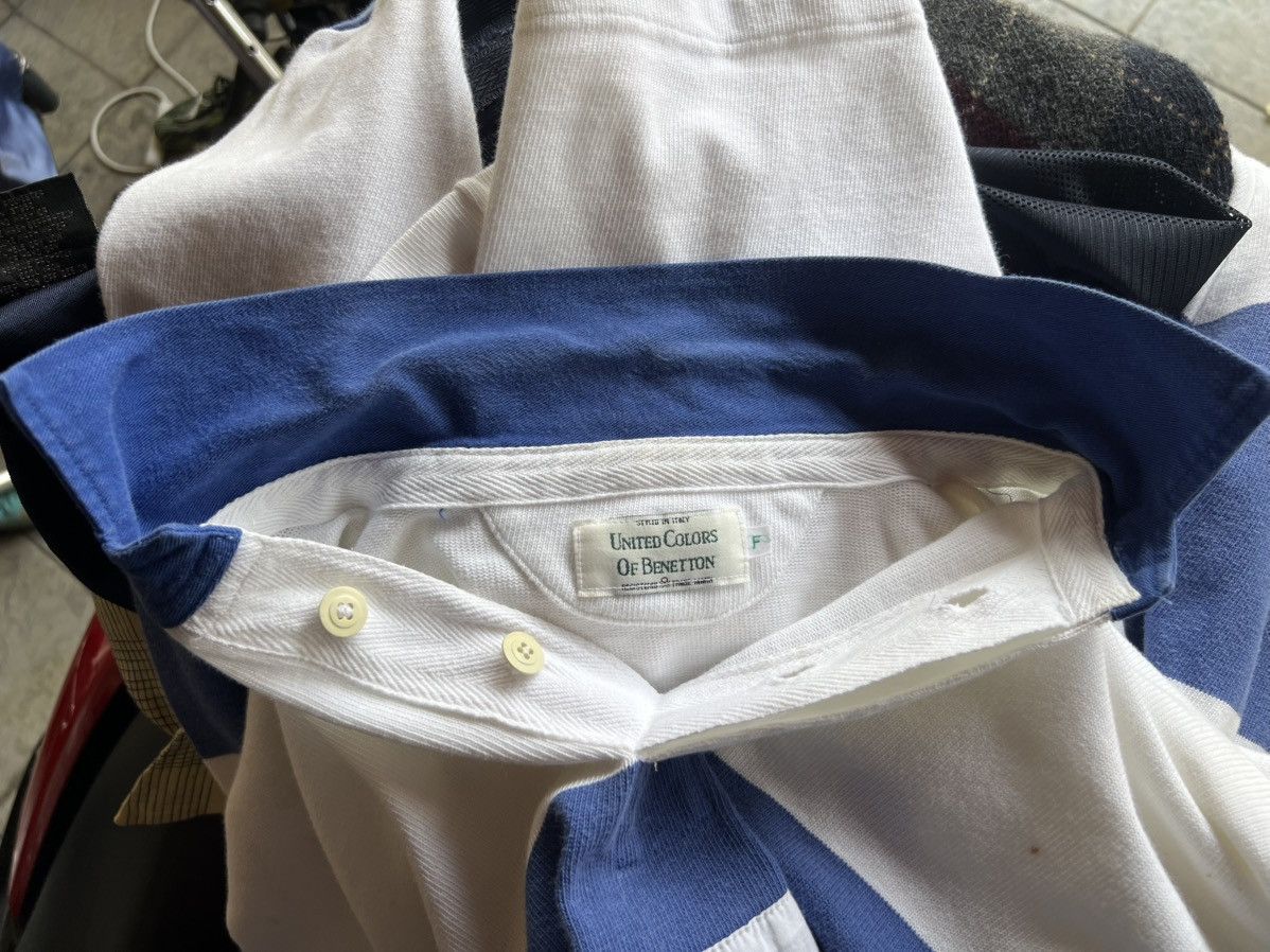 Benetton Vintage 90s Benetton Spell Out Rugby Shirt Pablo Escobar Size US L / EU 52-54 / 3 - 21 Thumbnail