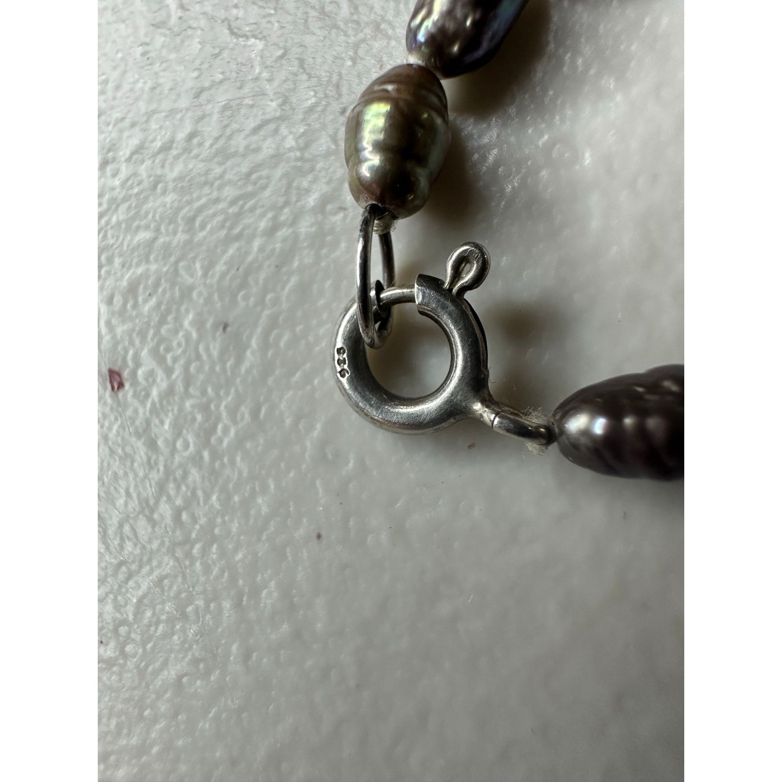 & Other Stories 18" Black Baroque Pearl Necklace Sterling Silver Clasp Size ONE SIZE - 2 Thumbnail