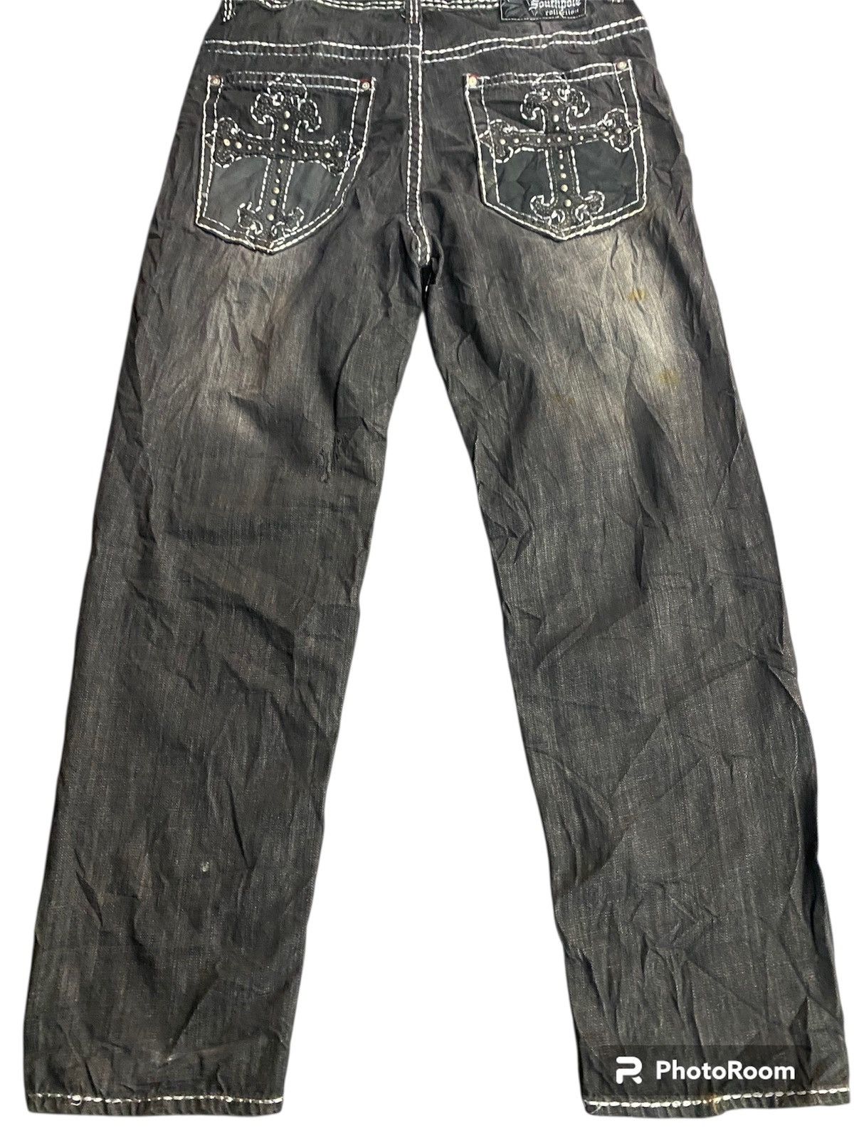 Southpole Crazy Cross ❎ southpole faded big cross like chrome hearts Size US 40 / EU 56 - 1 Thumbnail