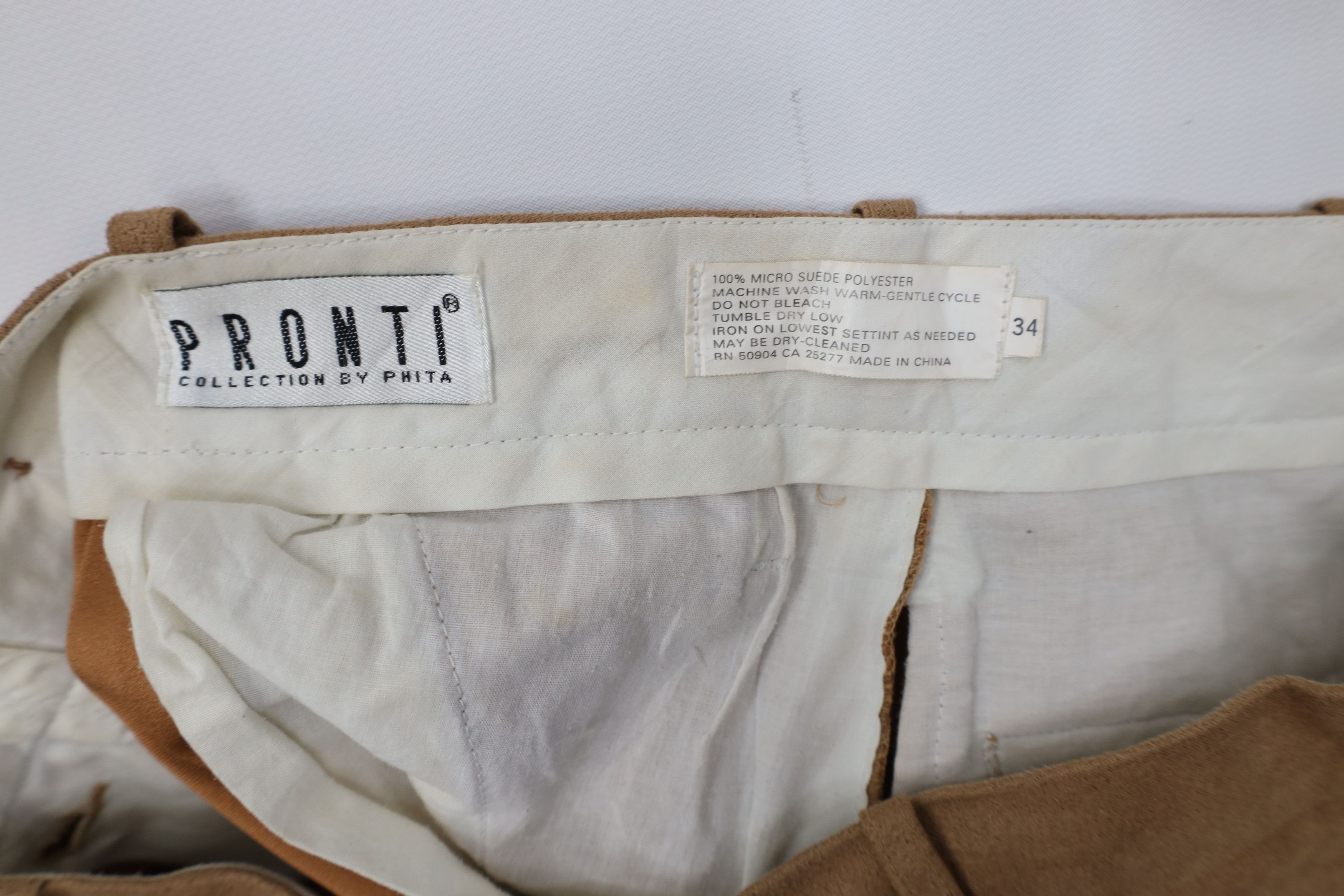 Vintage Vintage 90s Streetwear Microfiber Wide Leg Cargo Pants Brown Size US 32 / EU 48 - 7 Thumbnail
