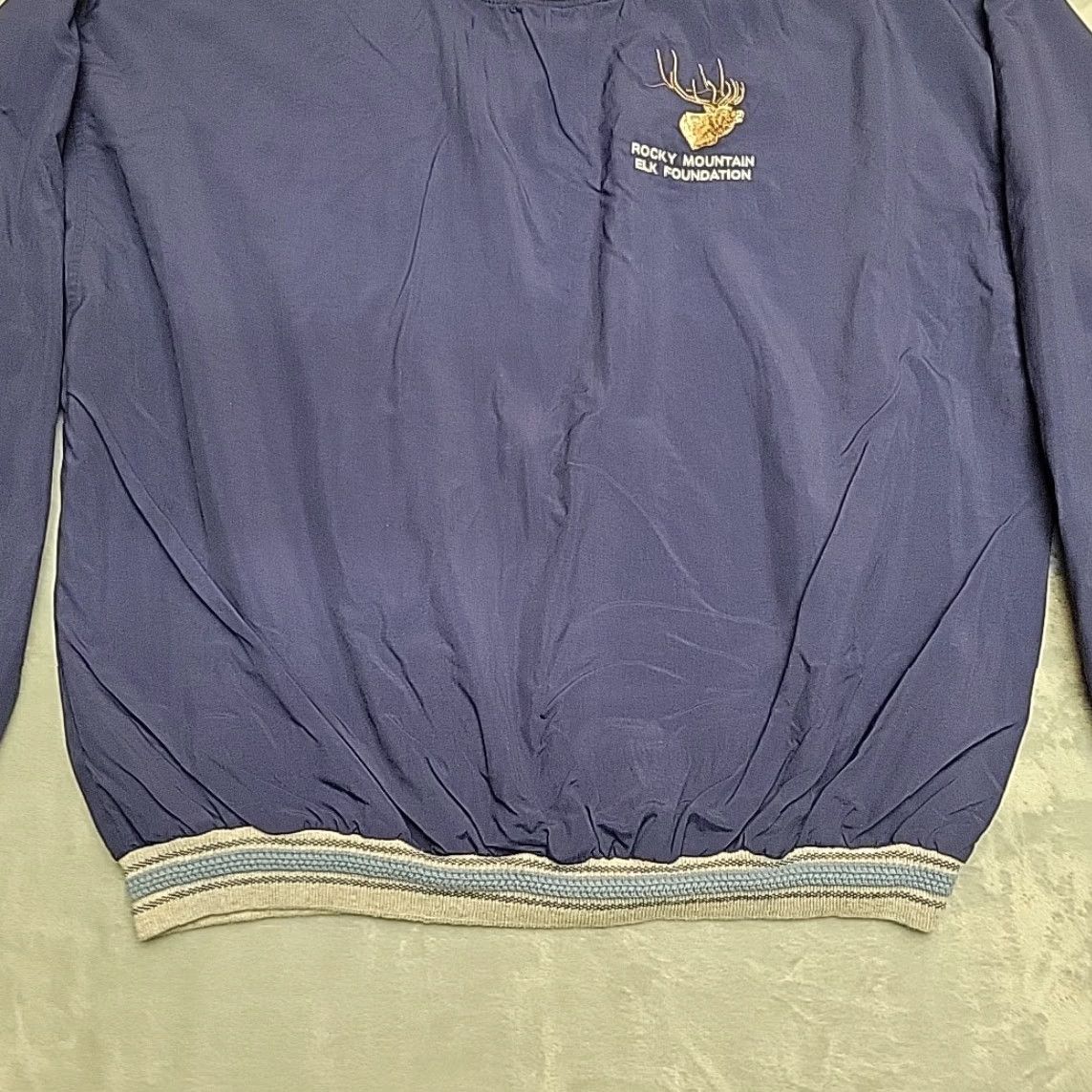 Vintage VINTAGE Rocky Mountain Elk Foundation Jacket Men L Blue Windbreaker RMEF Made in USA Embroidered Logo Outdoor Casual Mens Jacket Size US L / EU 52-54 / 3 - 2 Thumbnail