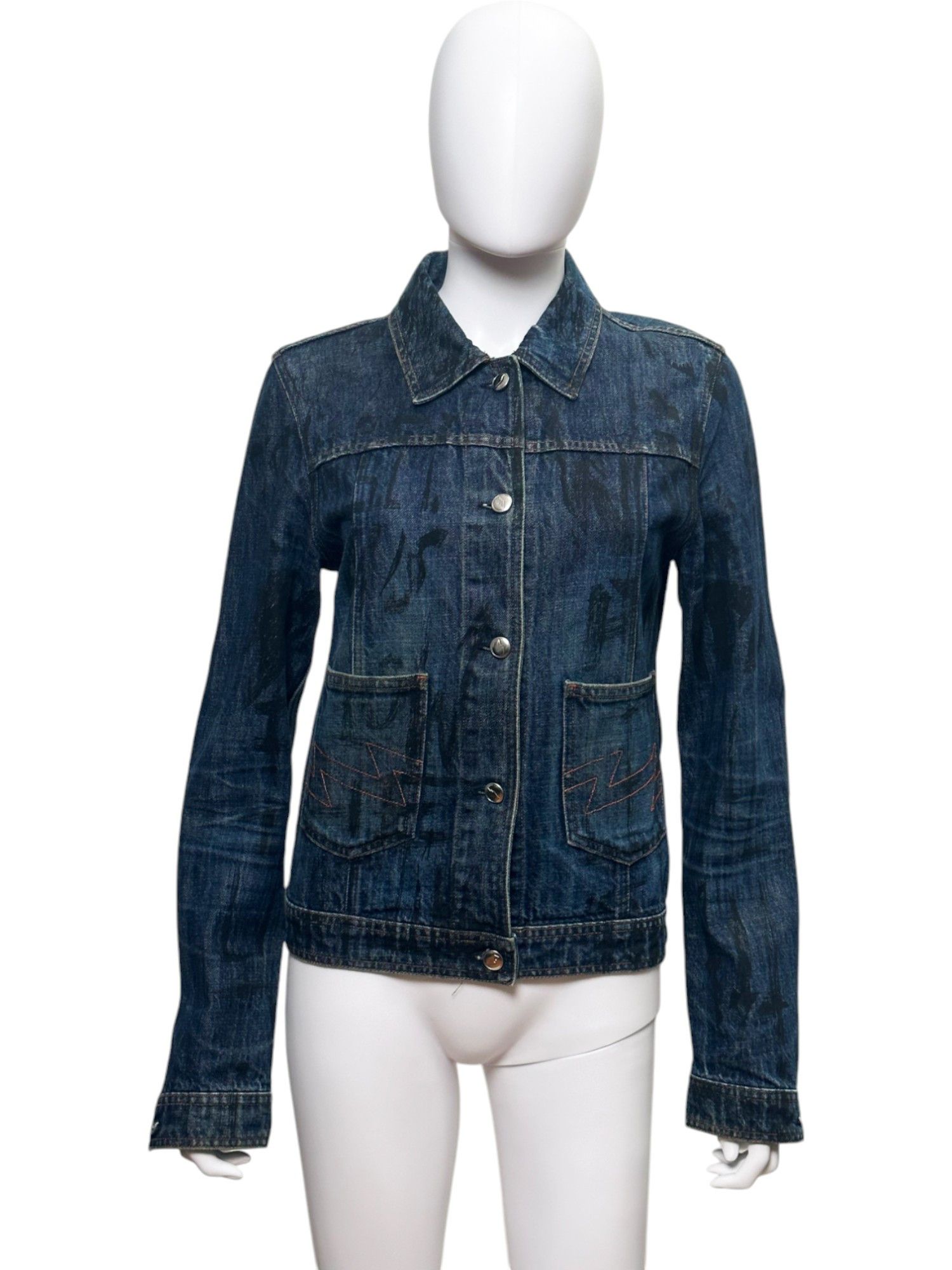W&LT SS98 "Kiss The Future" Denim Jacket Size US S / EU 44-46 / 1 - 1 Thumbnail