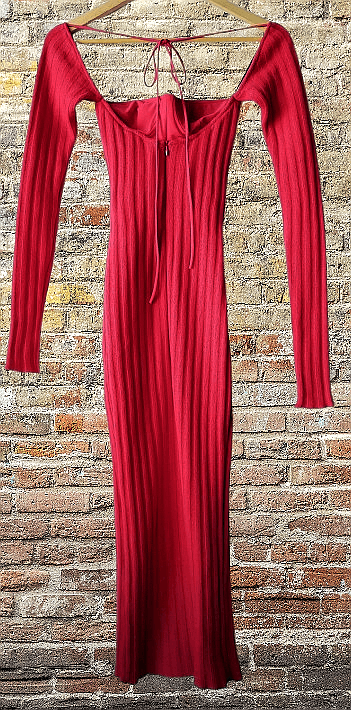 LaQuan Smith Bare shoulders wool ribbed dress w corset Size XS / US 0-2 / IT 36-38 - 3 Thumbnail
