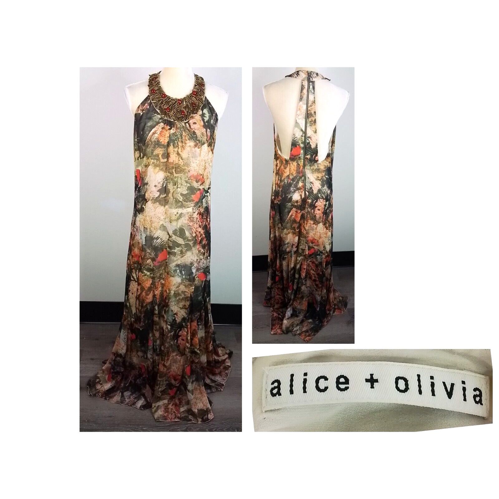 Alice + Olivia Alice + Olivia Dress Women's S Shona Jungle Print Maxi Dress Size S / US 4 / IT 40 - 1 Thumbnail