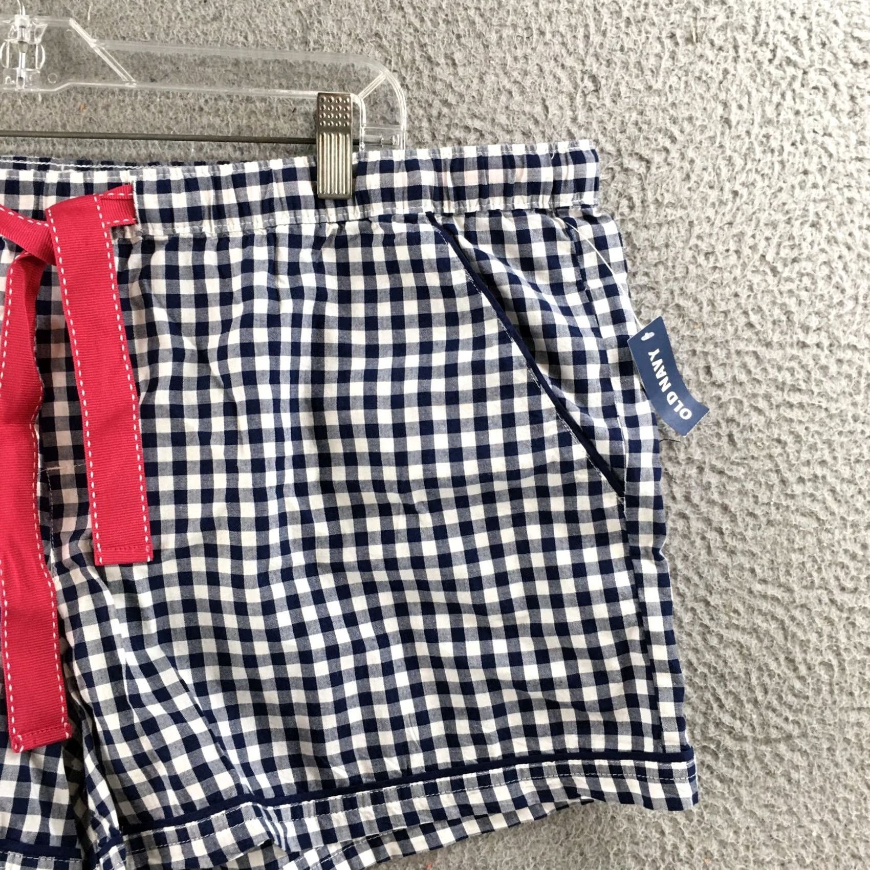 Old Navy Old Navy Lounge Shorts Women XL Blue White Gingham Elastic Waist Drawstring NEW Size 40" / US 18 - 3 Thumbnail