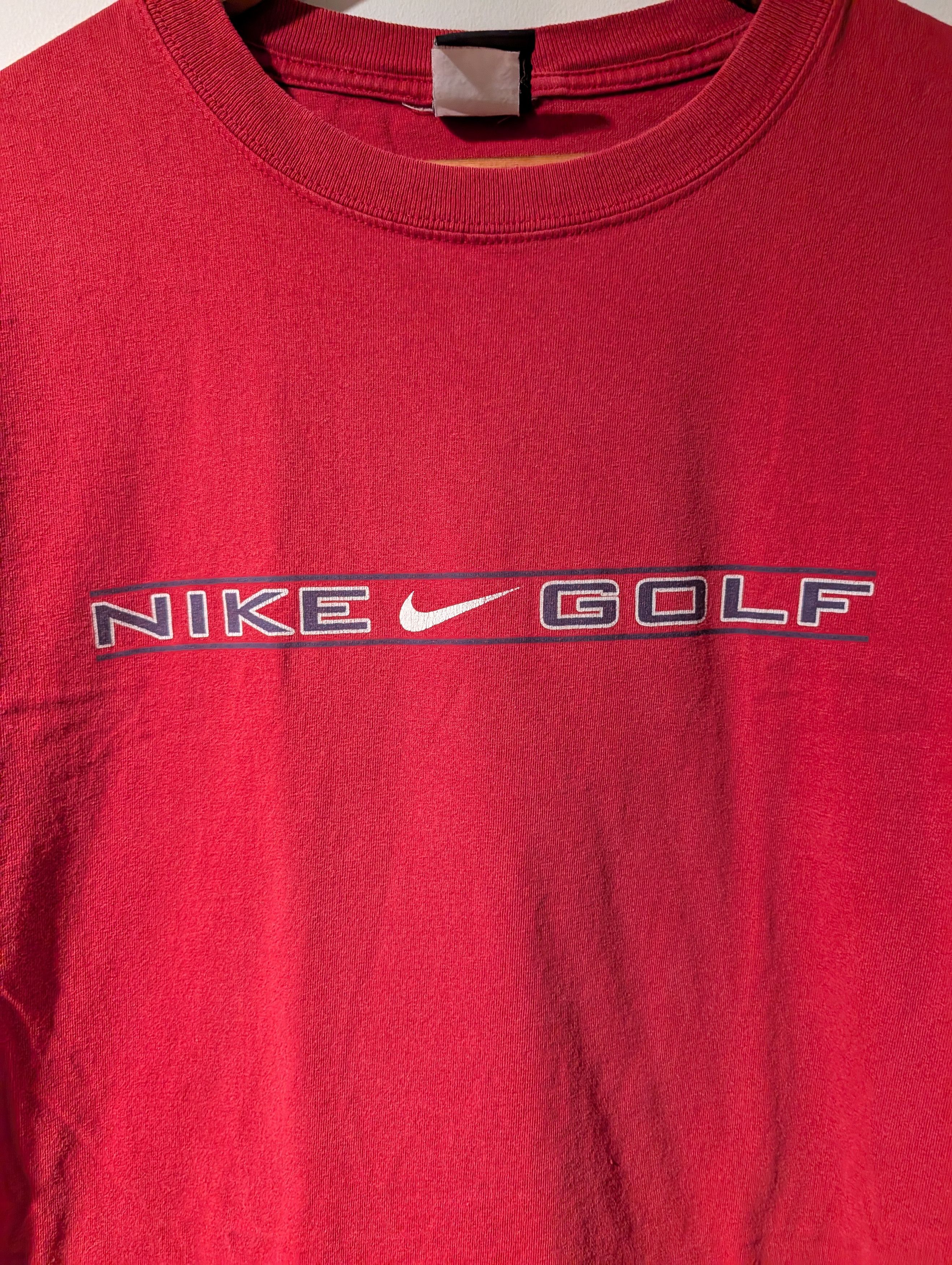 Nike Vintage Y2K Nike Golf Spell Out Logo Red X-Large T-Shirt Size US XL / EU 56 / 4 - 2 Thumbnail