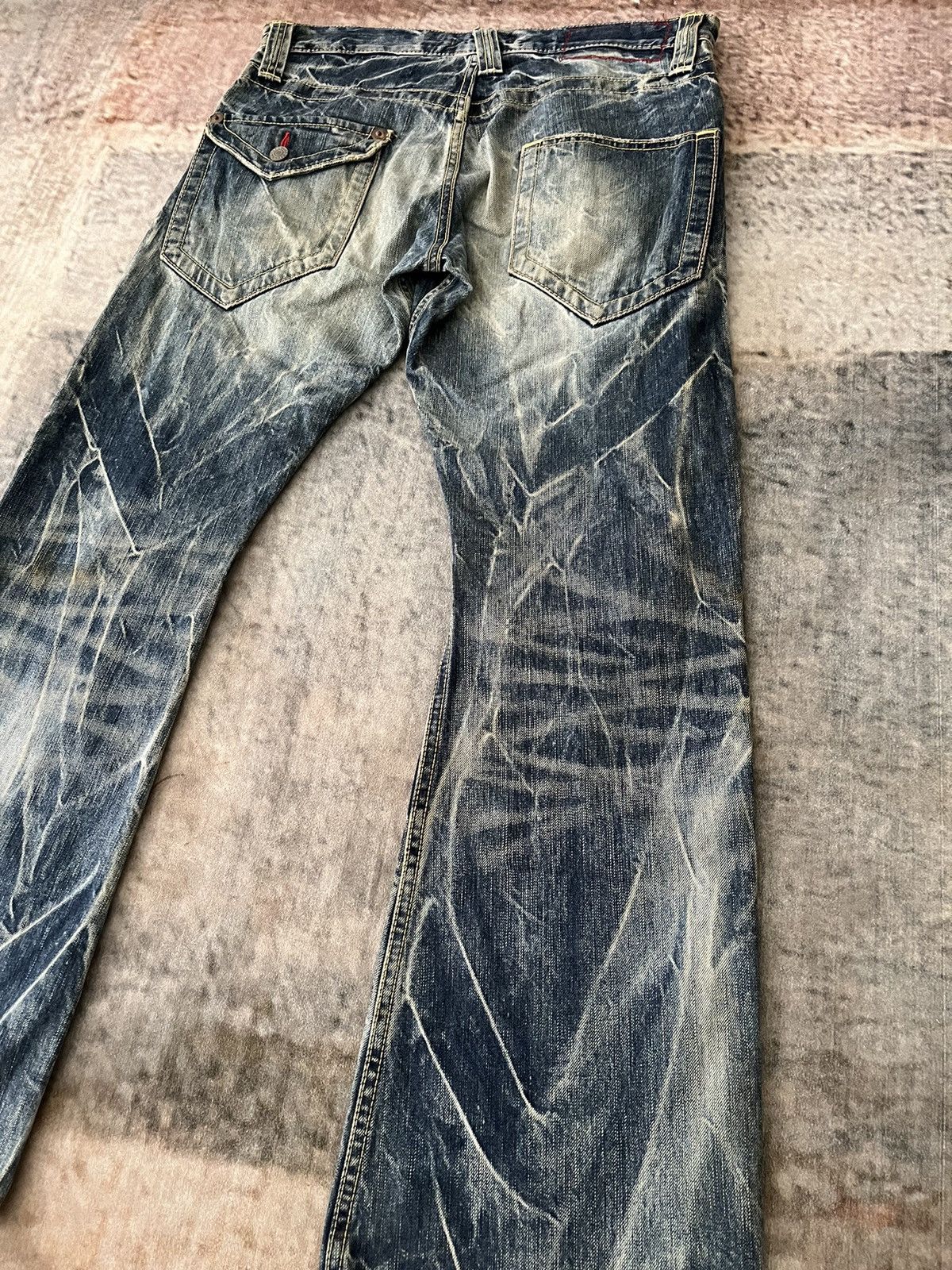 If Six Was Nine × Japanese Brand × Vintage Flare Crazy Striking Blueway Denim Size US 32 / EU 48 - 16 Thumbnail
