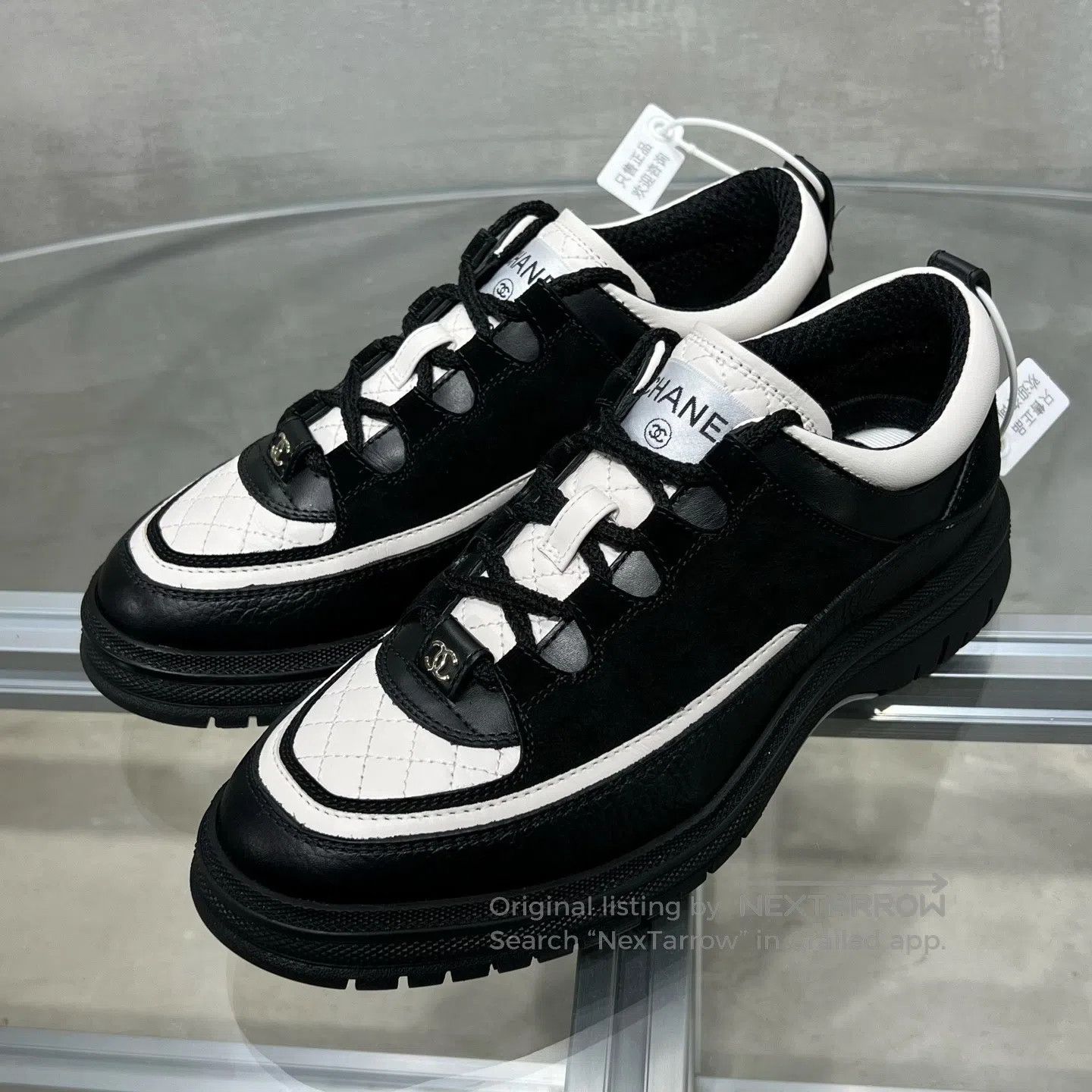 Chanel Chanel 25B Black and White Colorway Sports Shoes Size US 5.5 / IT 35.5 - 1 Thumbnail