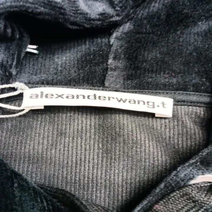 Alexander Wang Alexander Wang Black Cropped Logo Hoodie - Size L / US 10 / IT 46 - 2 Thumbnail