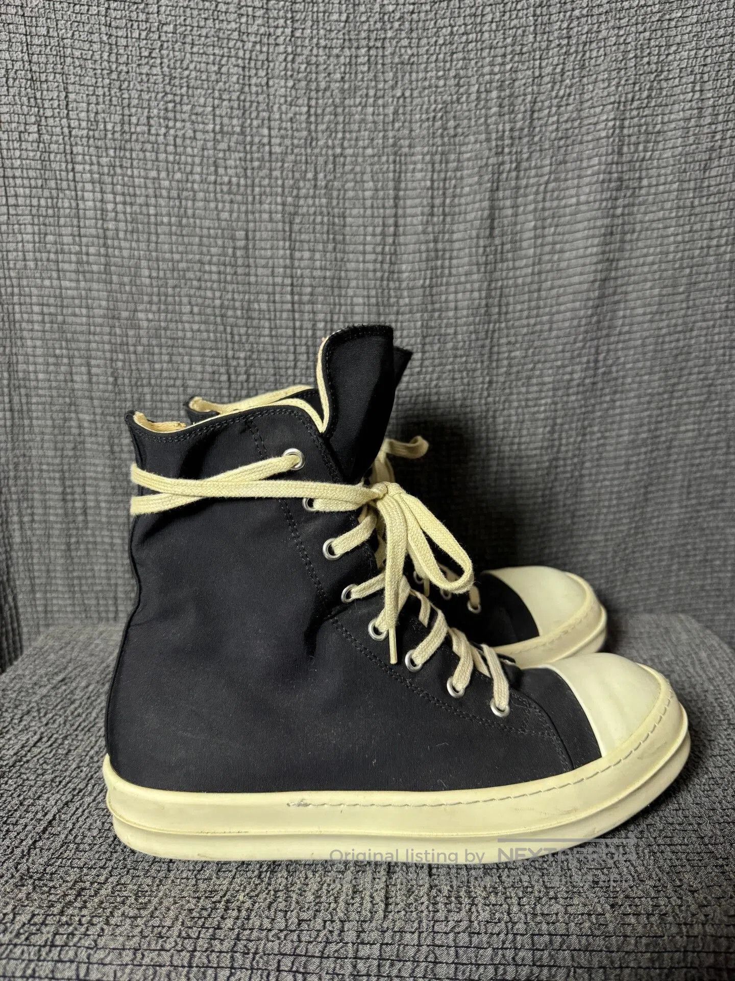 Rick Owens Rick Owens High Top Black and White Sneakers. Size US 7.5 / EU 40-41 - 4 Thumbnail