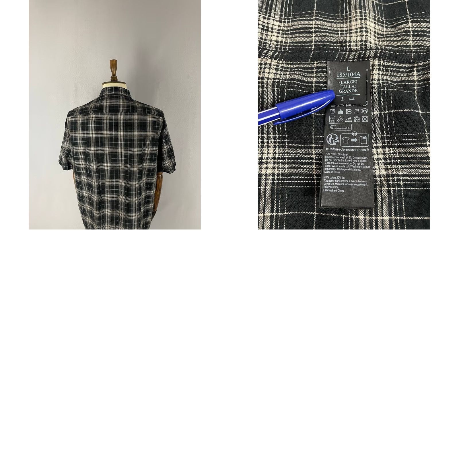 Allsaints AllSaints Mens Casual Shirt L Multicolor Cotton Stretch Short Sleeve Button-Up Shirt Size US L / EU 52-54 / 3 - 8 Thumbnail