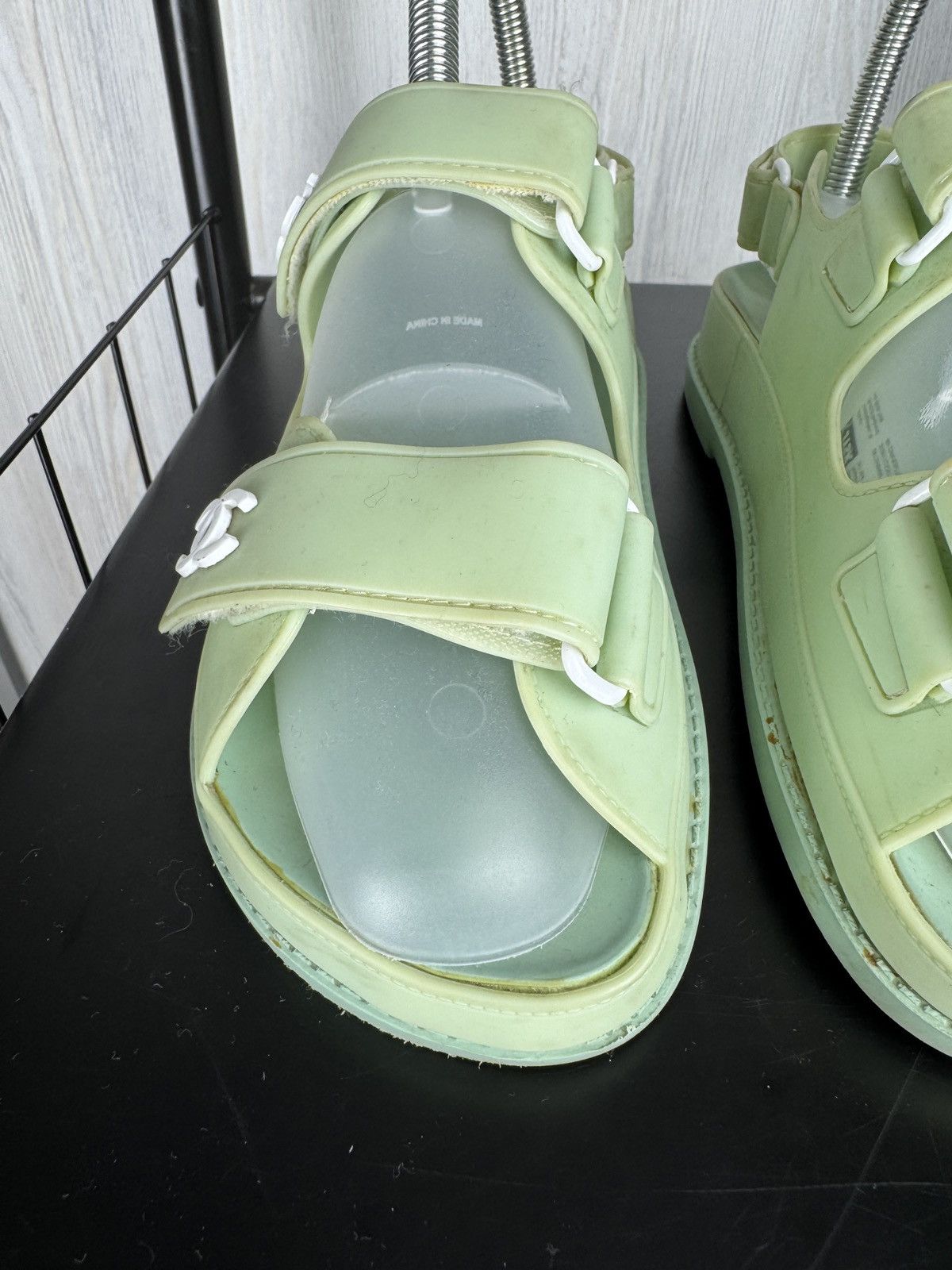 Chanel Chanel "Dad" Sandals Green Premium Size US 7 / IT 37 - 9 Thumbnail