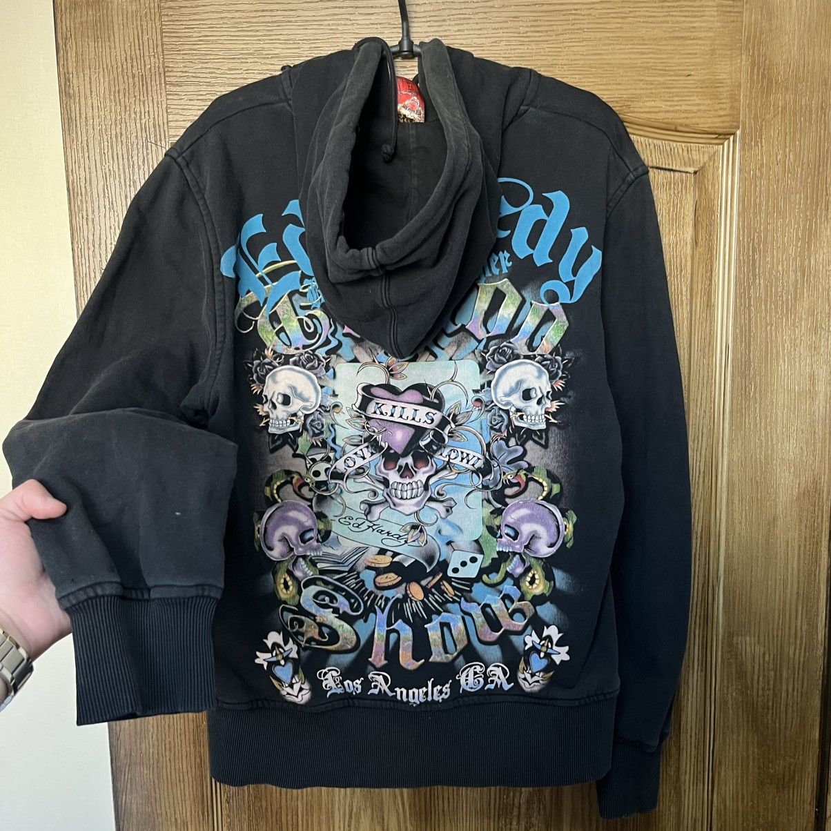 Ed Hardy × Vintage Vintage zip hoodie Ed Hardy Size US L / EU 52-54 / 3 - 2 Thumbnail