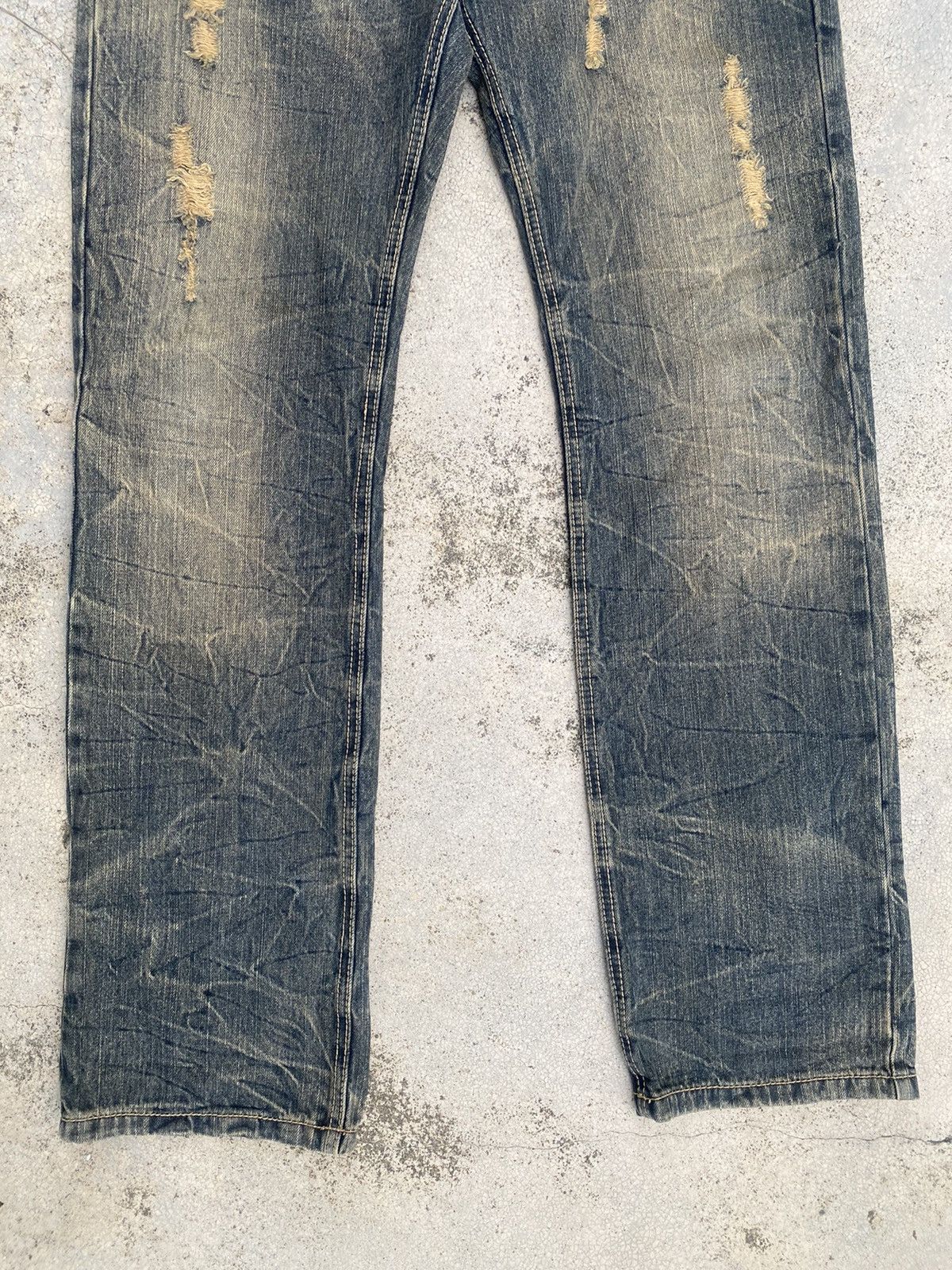 If Six Was Nine × Japanese Brand × Tornado Mart Edwin Distressed Mud Washed Studed Jeans Size US 35 - 9 Thumbnail