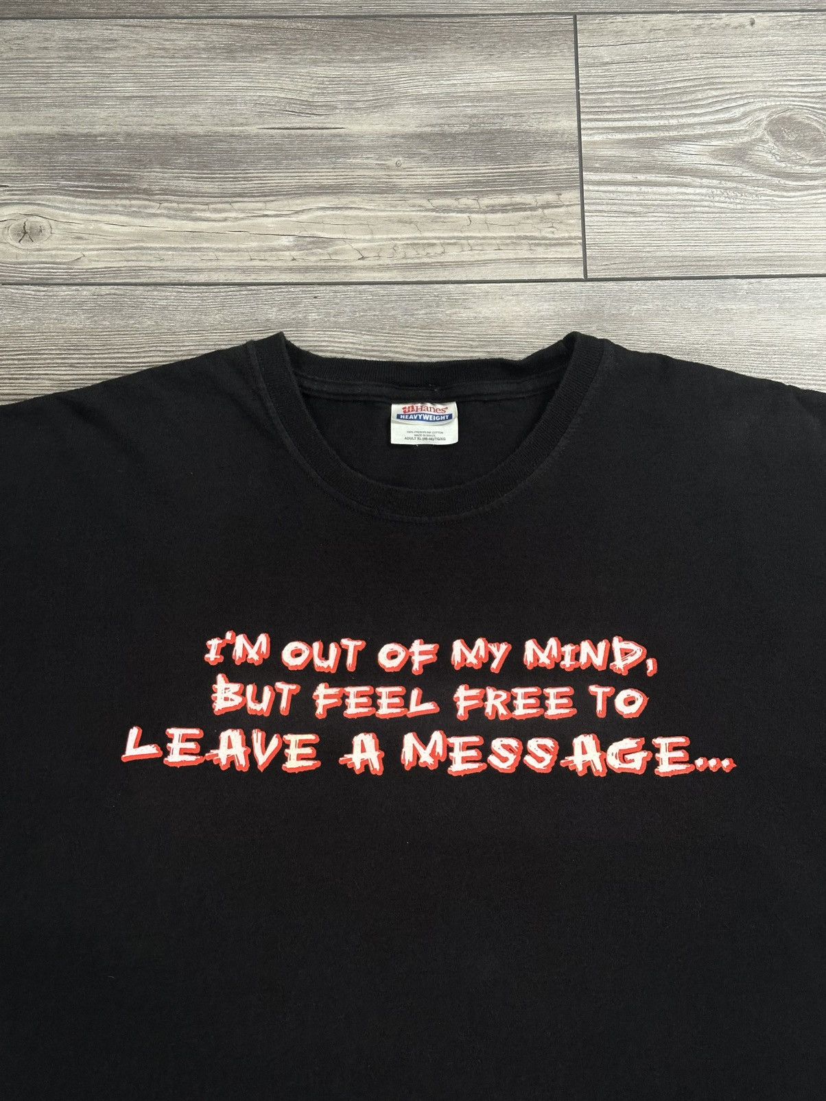 Hanes × Vintage Vintage Y2K “Im Out Of My Mind Leave A Message” T Shirt Size US XL / EU 56 / 4 - 2 Thumbnail
