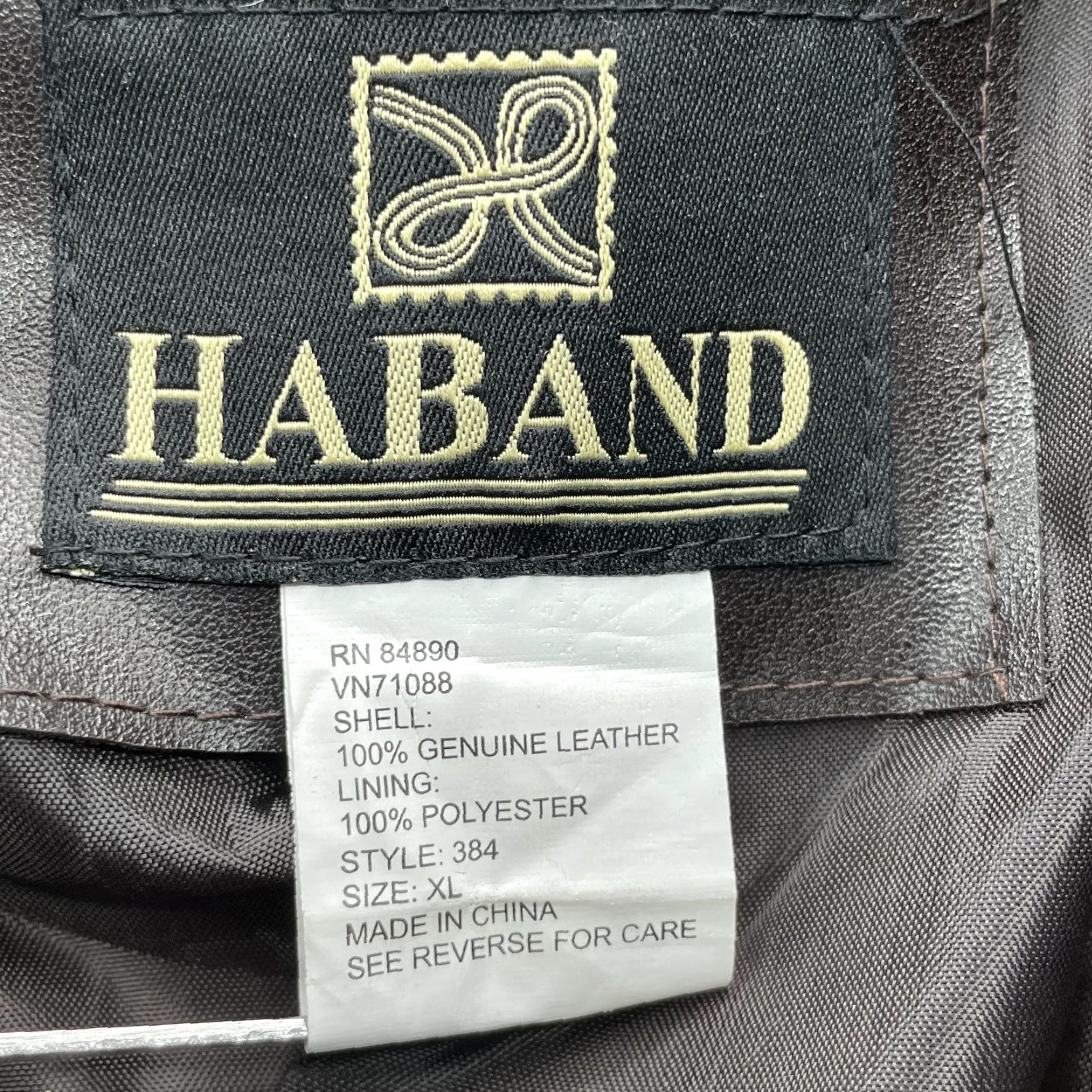 Haband Haband Genuine Leather Jacket Mens XL Brown Coat Moto Biker Punk Rock Bomber 90s Jacket Mens XL Brown Haband Leather Jacket Size US XL / EU 56 / 4 - 4 Thumbnail