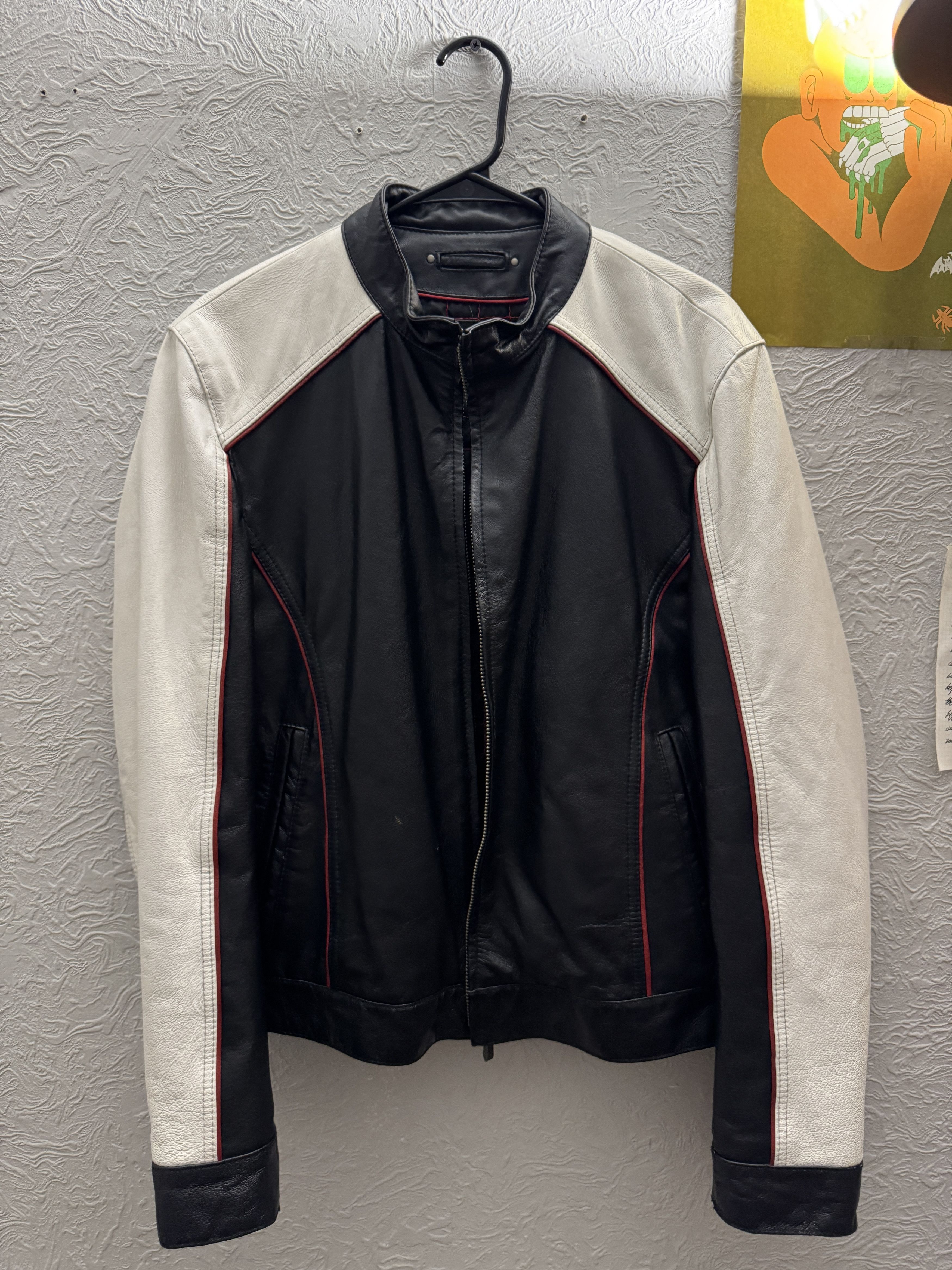 Wilsons Leather Vintage Wilsons leather sporty red white and black jacket Size M / US 6-8 / IT 42-44 - 1 Thumbnail