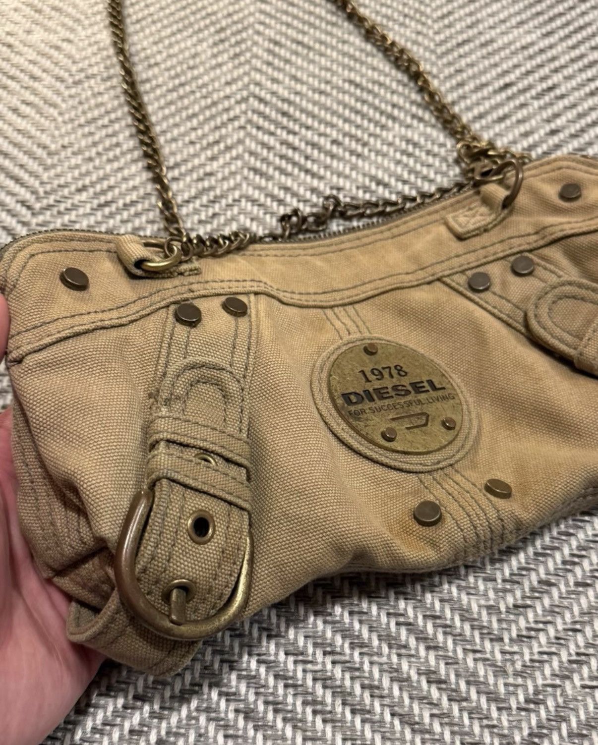 Diesel DIESEL 1978 Canvas Rivet Badge Chain Small Bag K24 Size ONE SIZE - 6 Thumbnail